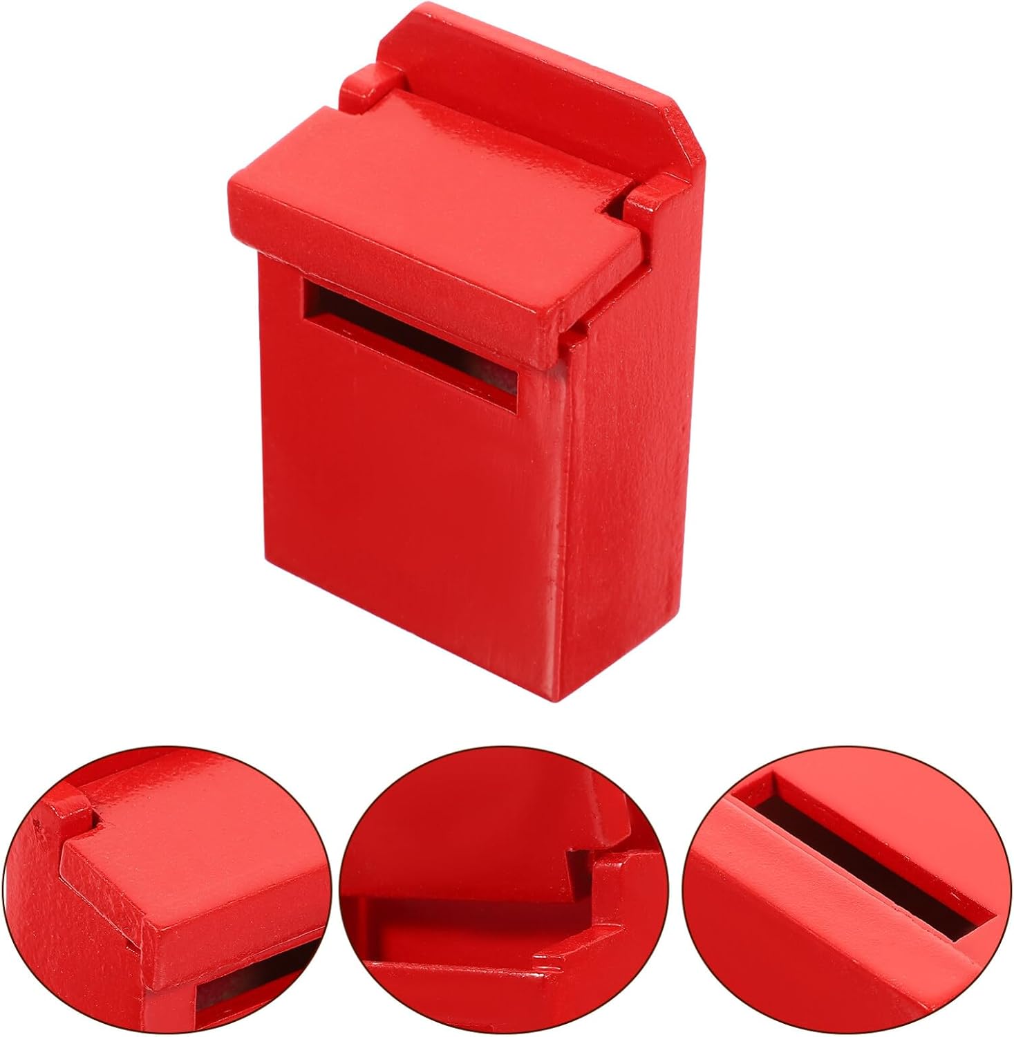 Zerodeko Buzón de madera para casa de muñecas, mini buzón de juguete a escala 112, buzón de correo en miniatura, adornos de buzón, modelo para
