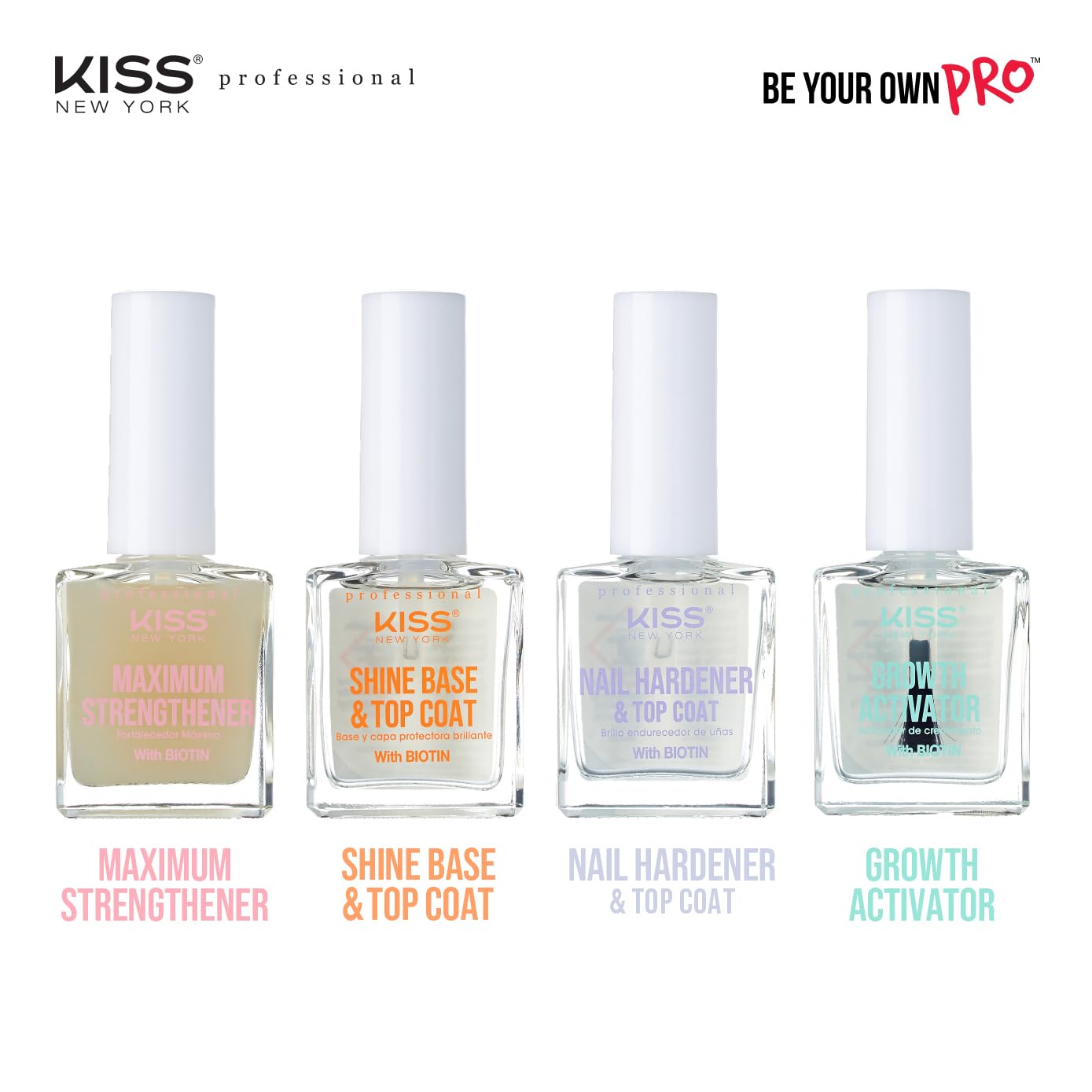 Base y capa superior de esmalte de uñas, esmalte de uñas multiusos 2 en 1, impregnado con biotina, no se mancha, astilla y decoloración, fabricado