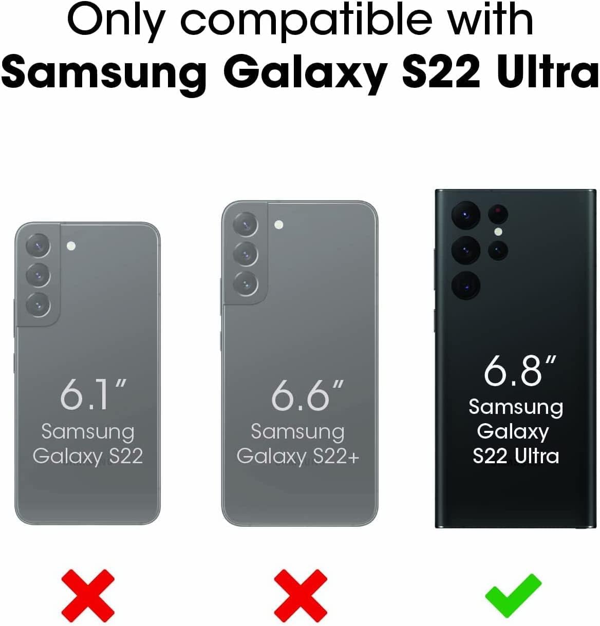 YmhxcY Funda para Galaxy S22 Ultra con película de TPU flexible autorreparable (paquete de 2) y película protectora de lente 2 paquetes, funda de