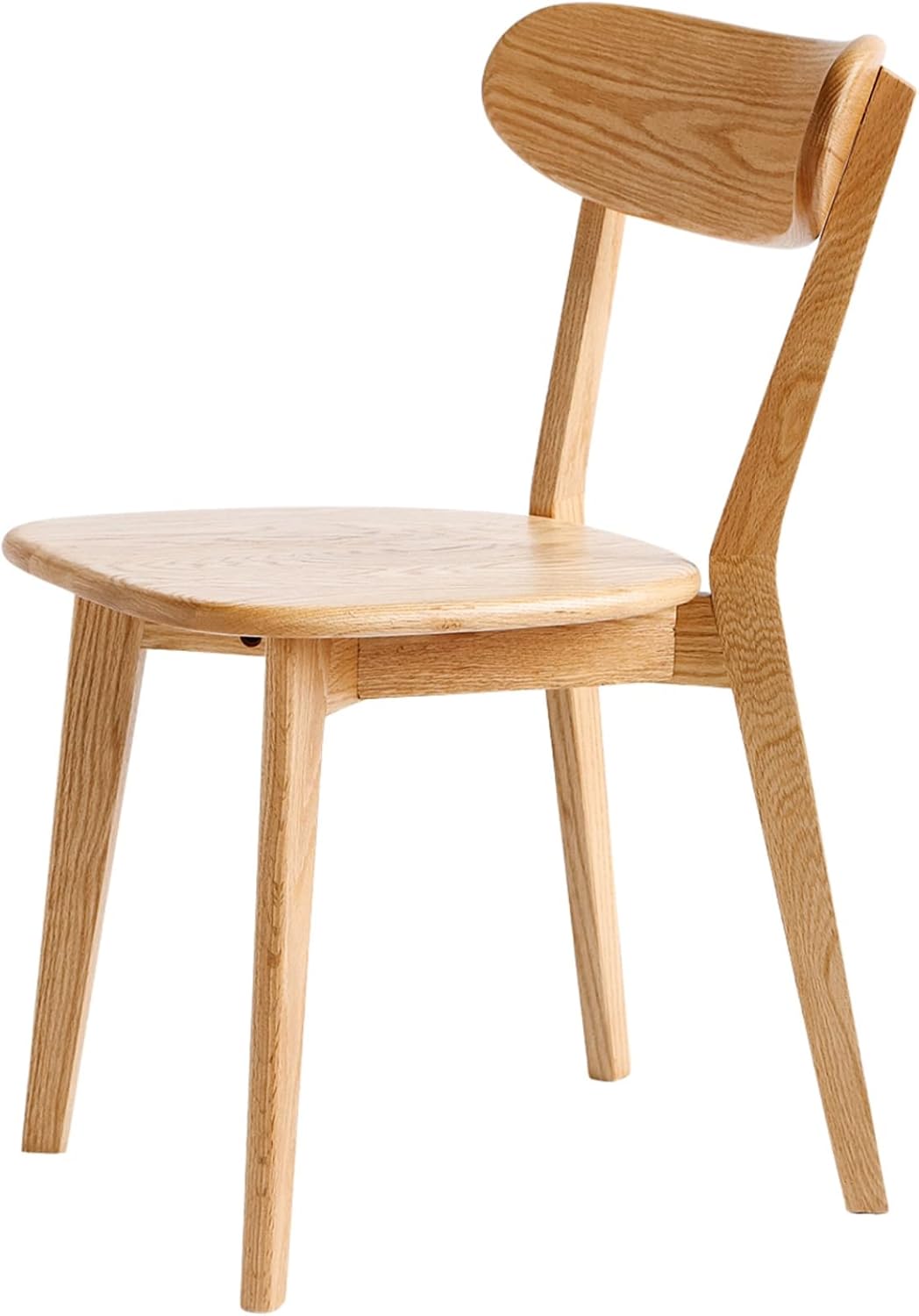 Grewood Sillas de comedor 100% de madera de roble macizo, sillas de comedor modernas de mediados de siglo con respaldo ancho redondeado, sillas para