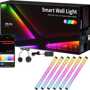 RGBIC Smart WiFi Glide – Lámpara de pared, compatible con Alexa y Google Assistant, 16 millones de colores, sincronización de música, luces de RGBIC Smart WiFi Glide – Lámpara de pared, compatible con Alexa y Google Assistant, 16 millones de colores, sincronización de música, luces de