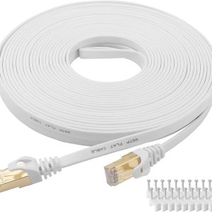 Cable Ethernet Cat 7, Cable LAN de red de Internet para PS4, Xbox, router, módem, juego plano blindado de 10 Gigabit RJ45, para conexión a