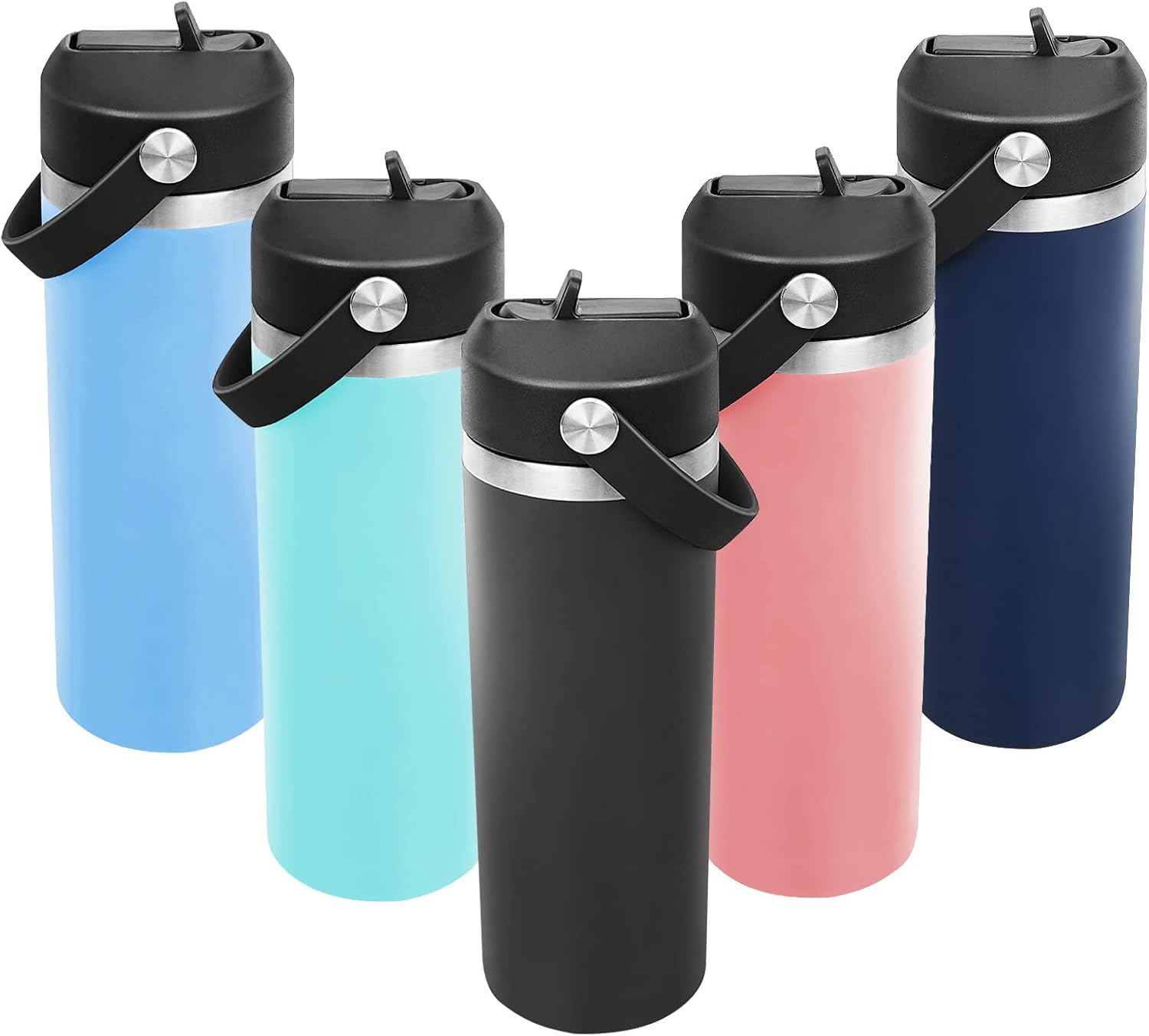 FLAKBOTEL Tapa de popote para botella de agua Yeti Rambler de 18 onzas, 26 onzas, 36 onzas, 64 onzas, tapa de repuesto de mango flexible para