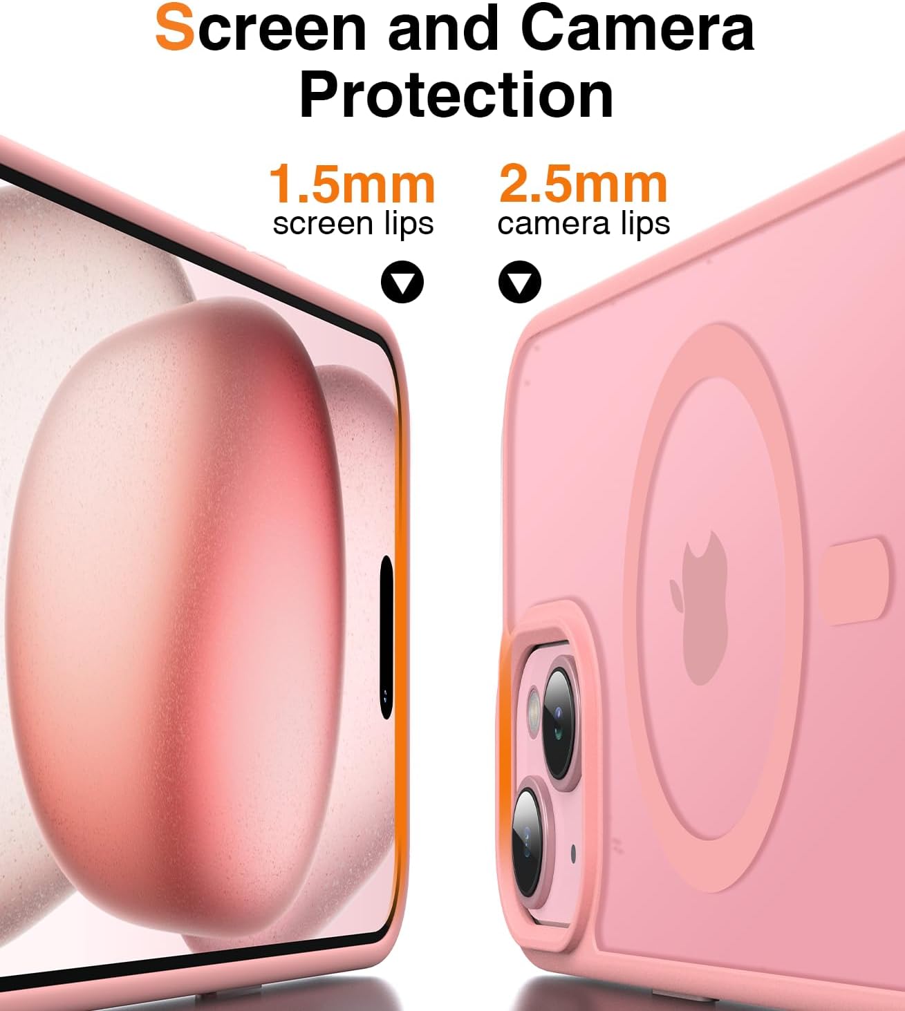 Meifigno Magic Mag Series – Funda diseñada para iPhone 15 Plus, protección de grado militar y compatible con MagSafe, parte trasera mate translúcida