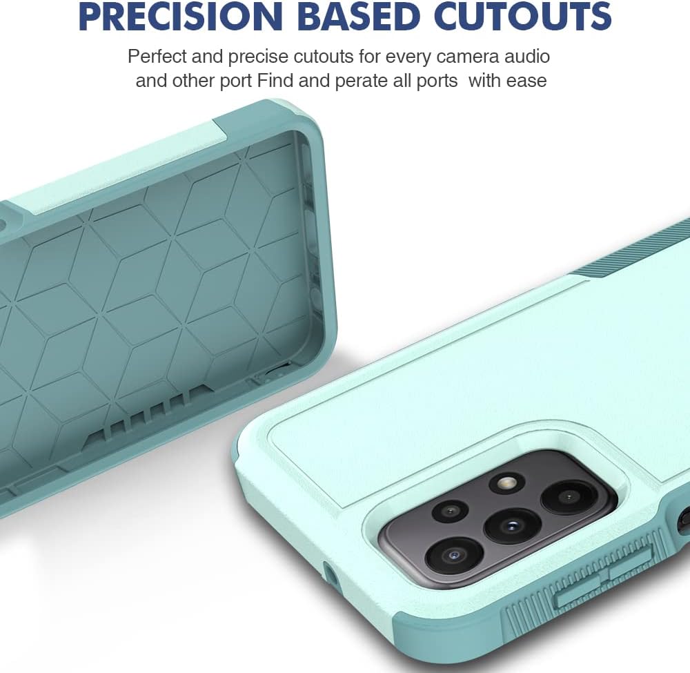 Jeylly Funda para Samsung Galaxy A23, 3 en 1, resistente cuerpo completo, resistente, protección a prueba de golpes, híbrida de goma protectora para