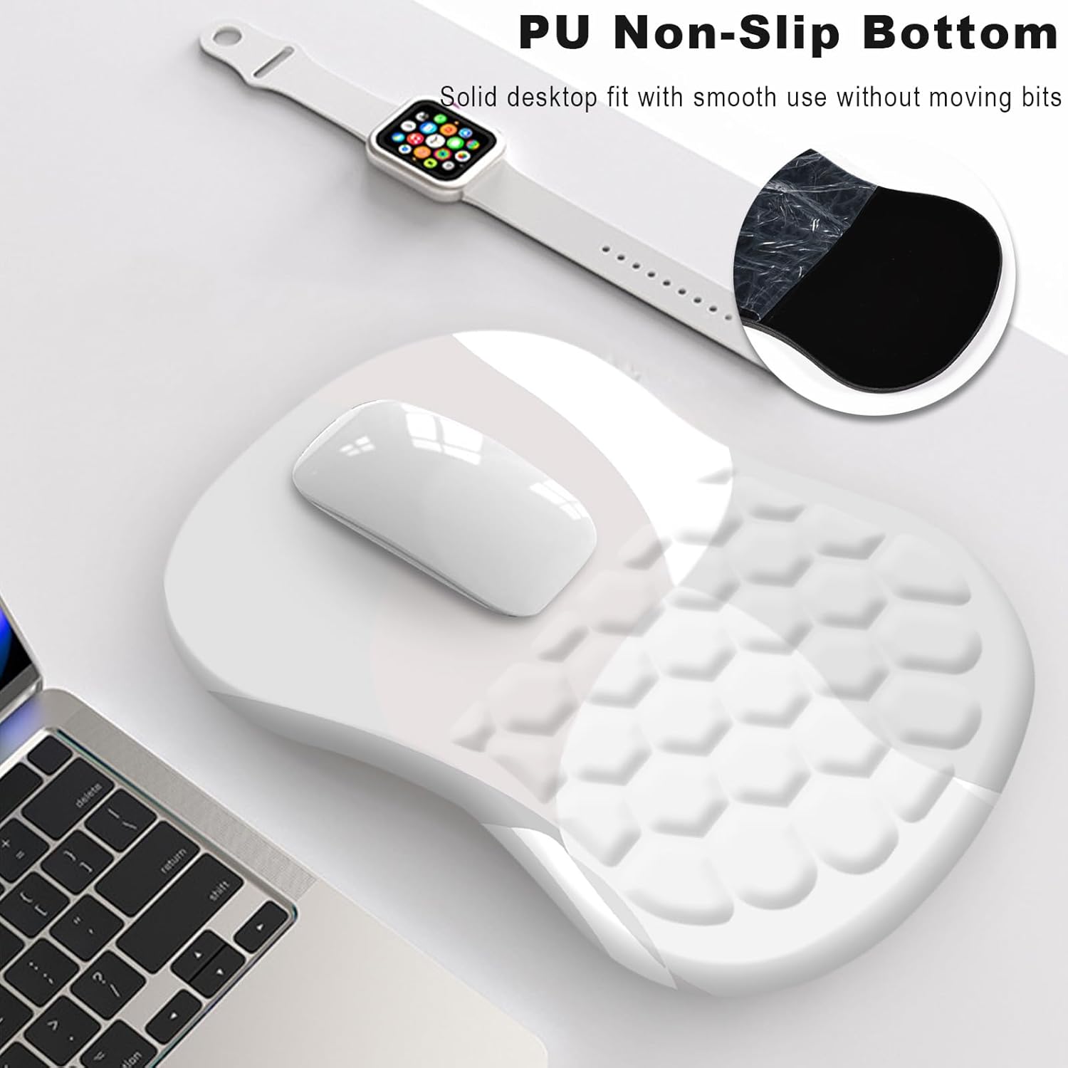 Kakurookie Alfombrilla de mouse ergonómica con soporte para reposamuñecas, diseño de masaje, tapete de mouse para aliviar el dolor del túnel
