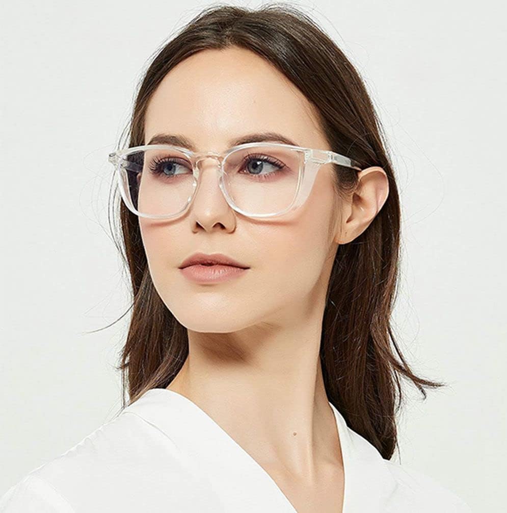 Gafas de seguridad antiniebla, gafas protectoras con bloqueo de luz azul, antipolvo, protección UV, para hombres y mujeres (paquete de 2 (azul cielo