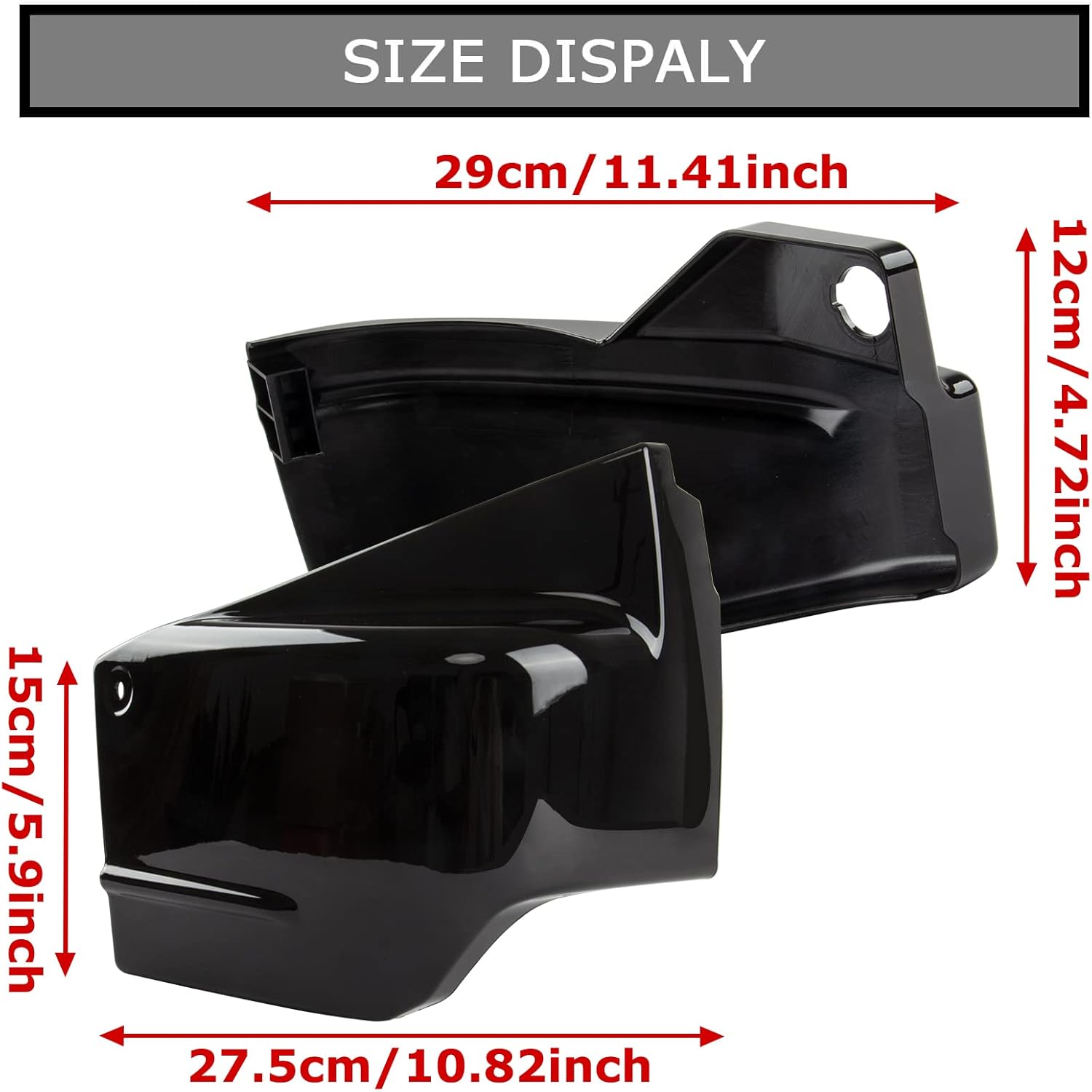 Cubiertas laterales de batería izquierda y derecha para motocicleta V Star 650 All Years V Star 650 Classic Custom y Silverado Negro