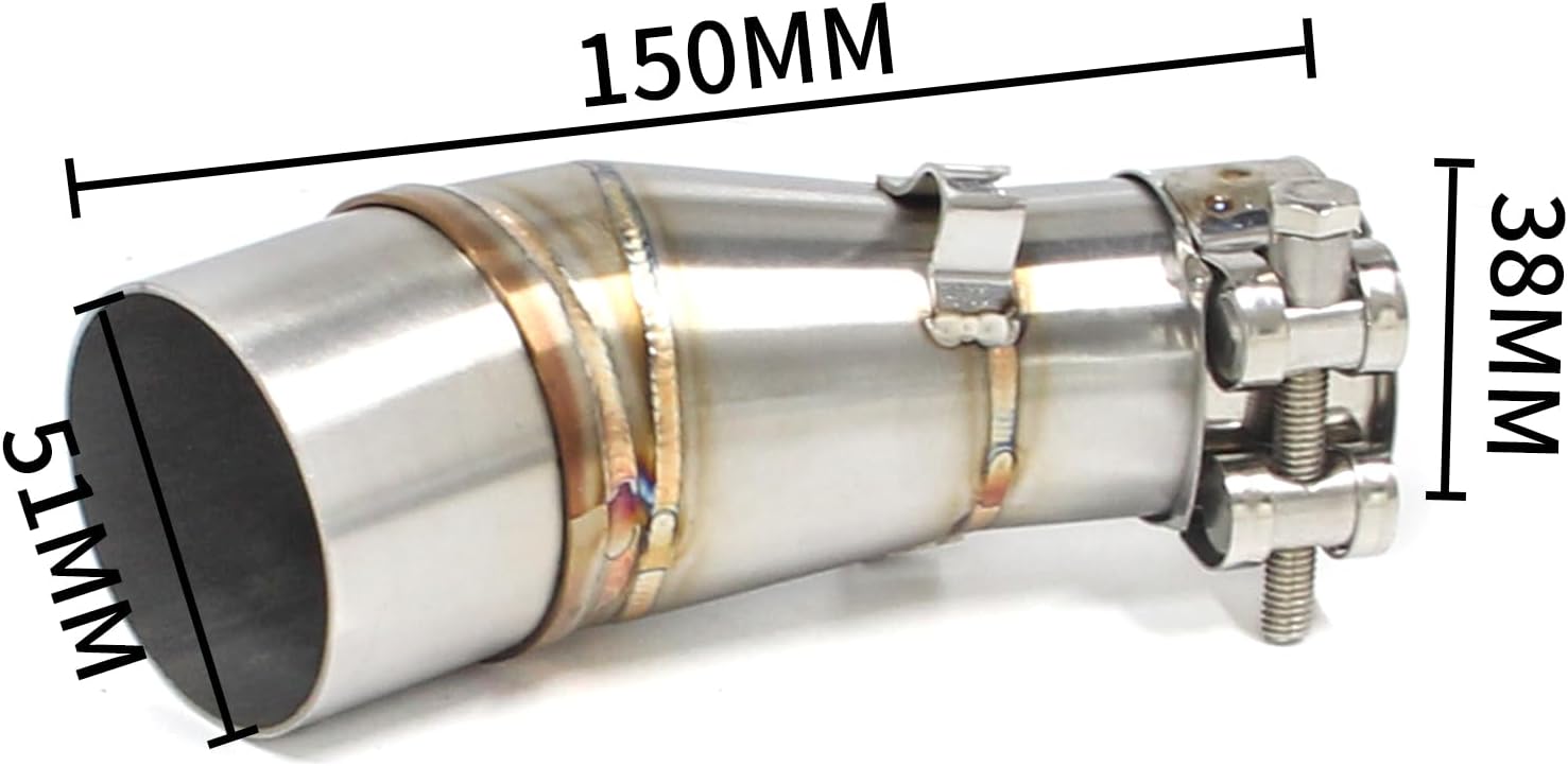 Tubo de escape de motocicleta, adaptador de escape, tubo de conector de silenciador con abrazaderas y adaptadores adecuado para Kawasaki Ninja 250