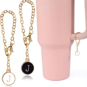 AIERSA 2 dijes para vasos Stanley, accesorios para mango de vaso Stanley de 40 onzas y 30 onzas, etiqueta con nombre, accesorios para botellas de AIERSA 2 dijes para vasos Stanley, accesorios para mango de vaso Stanley de 40 onzas y 30 onzas, etiqueta con nombre, accesorios para botellas de