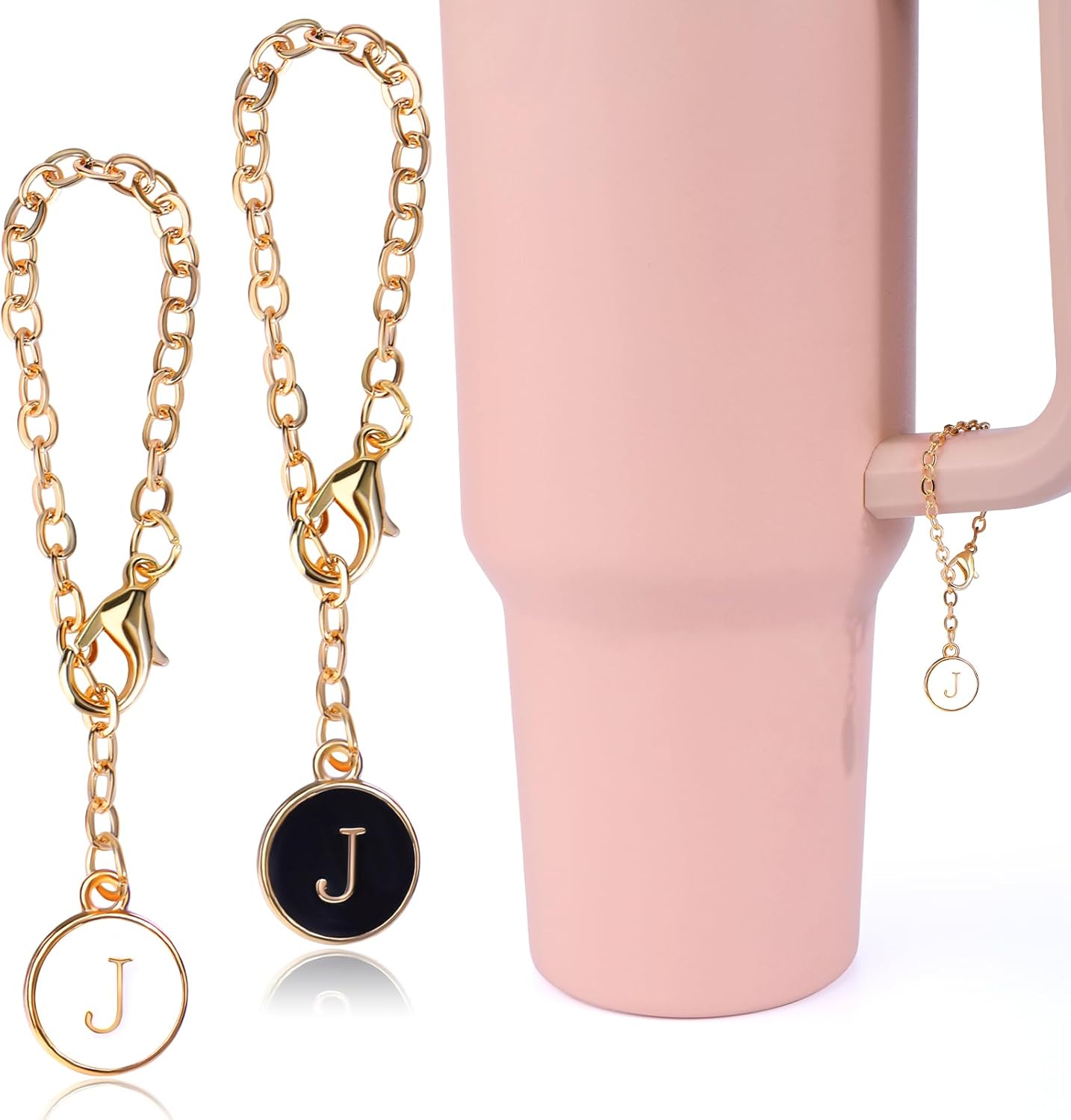 AIERSA 2 dijes para vasos Stanley, accesorios para mango de vaso Stanley de 40 onzas y 30 onzas, etiqueta con nombre, accesorios para botellas de