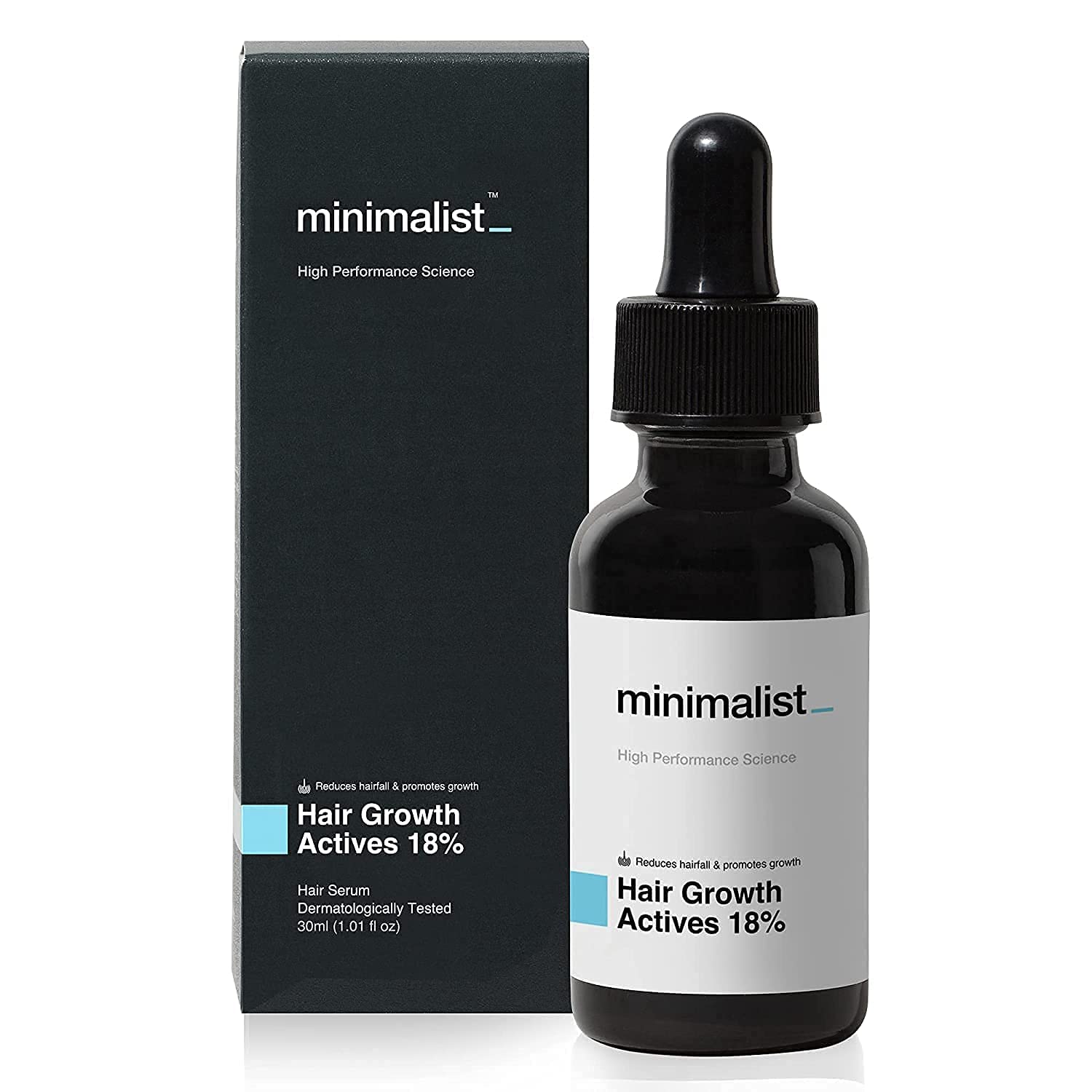 Suero minimalista para el crecimiento del cabello activo al 18%  Con Procapil, Capixyl, Redensyl, Anagain y Baicapil para control de caídas y