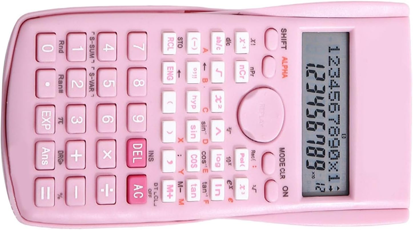 Calculadoras científicas, calculadora rosa multifuncional de 12 dígitos para estudiantes, profesores, profesionales de negocios, suministros