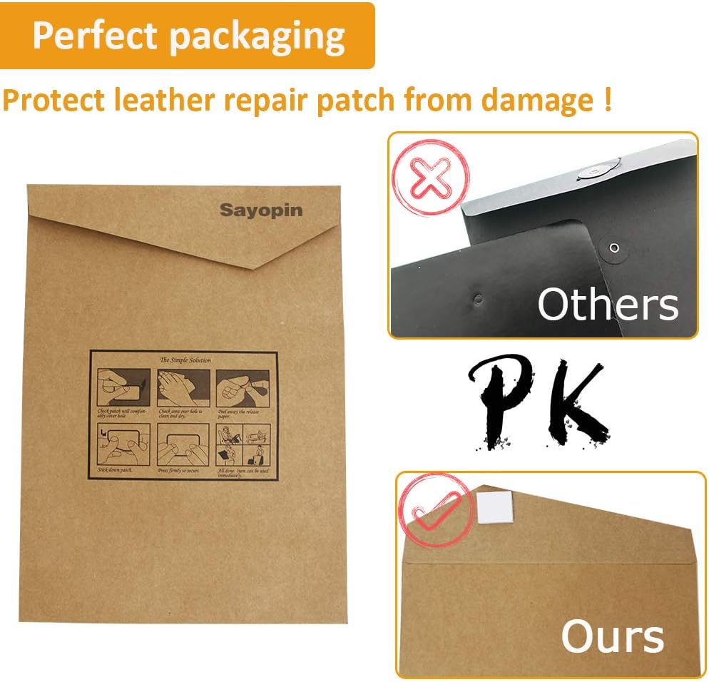 Kit de parches de cuero autoadhesivos para reparar asientos del auto, sofás y prendas de vestir de cuero