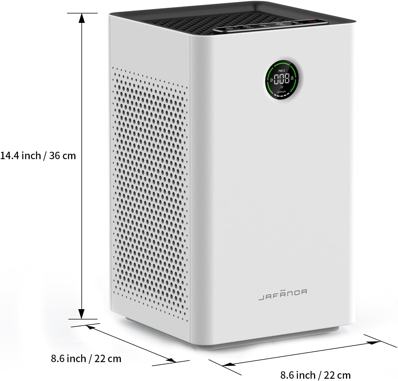 Jafända Purificadores de aire para habitación grande del hogar, control inteligente WiFi y Alexa, filtro True HEPA 13 con carbón activado, 1190 pies