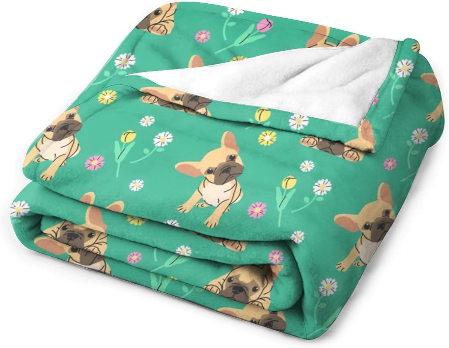 Manta de bulldog francés para cachorros, manta de microfelpa ultra suave, manta de microfibra polar para todas las estaciones, para cama, silla,