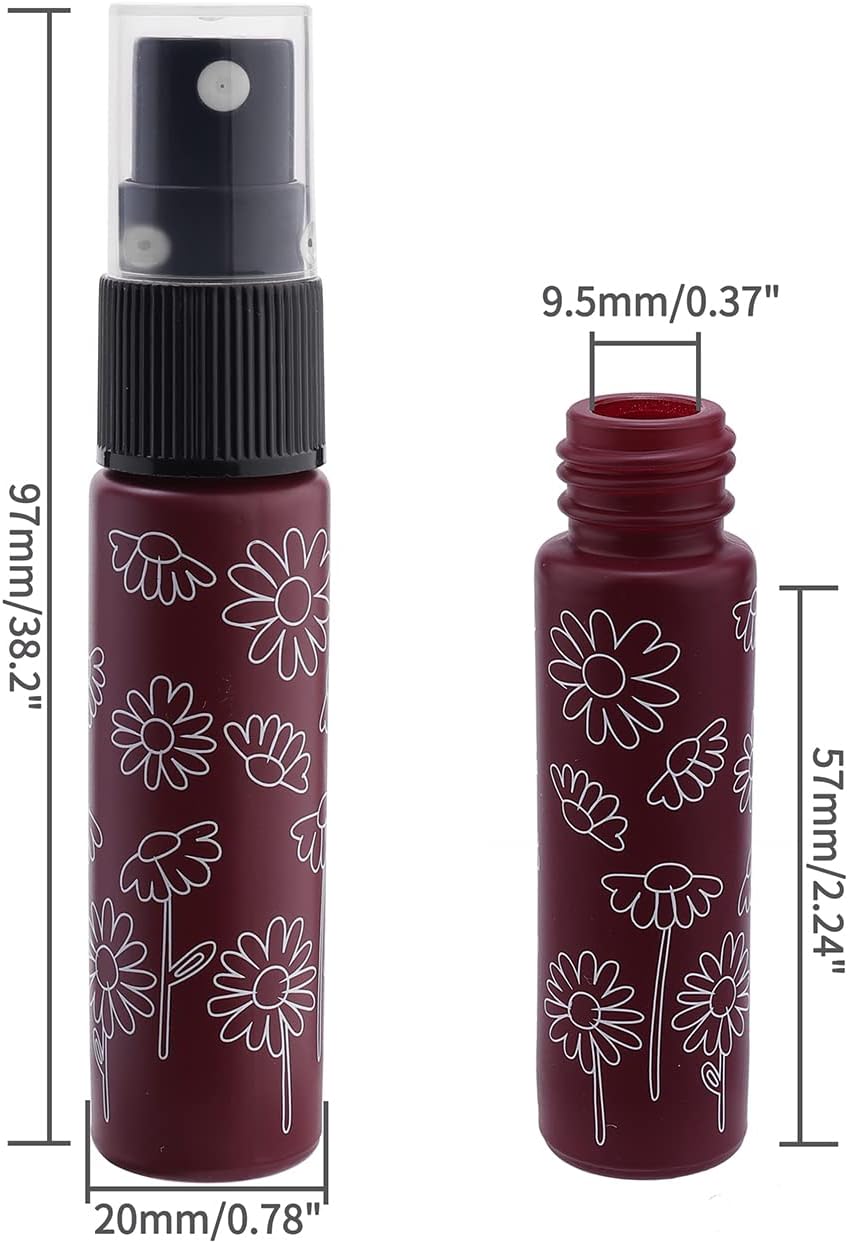 14 botellas de vidrio vacías de 0.3 fl oz0.36 onzas, botellas pulverizadoras de niebla fina, contenedor de perfume portátil recargable para aceites