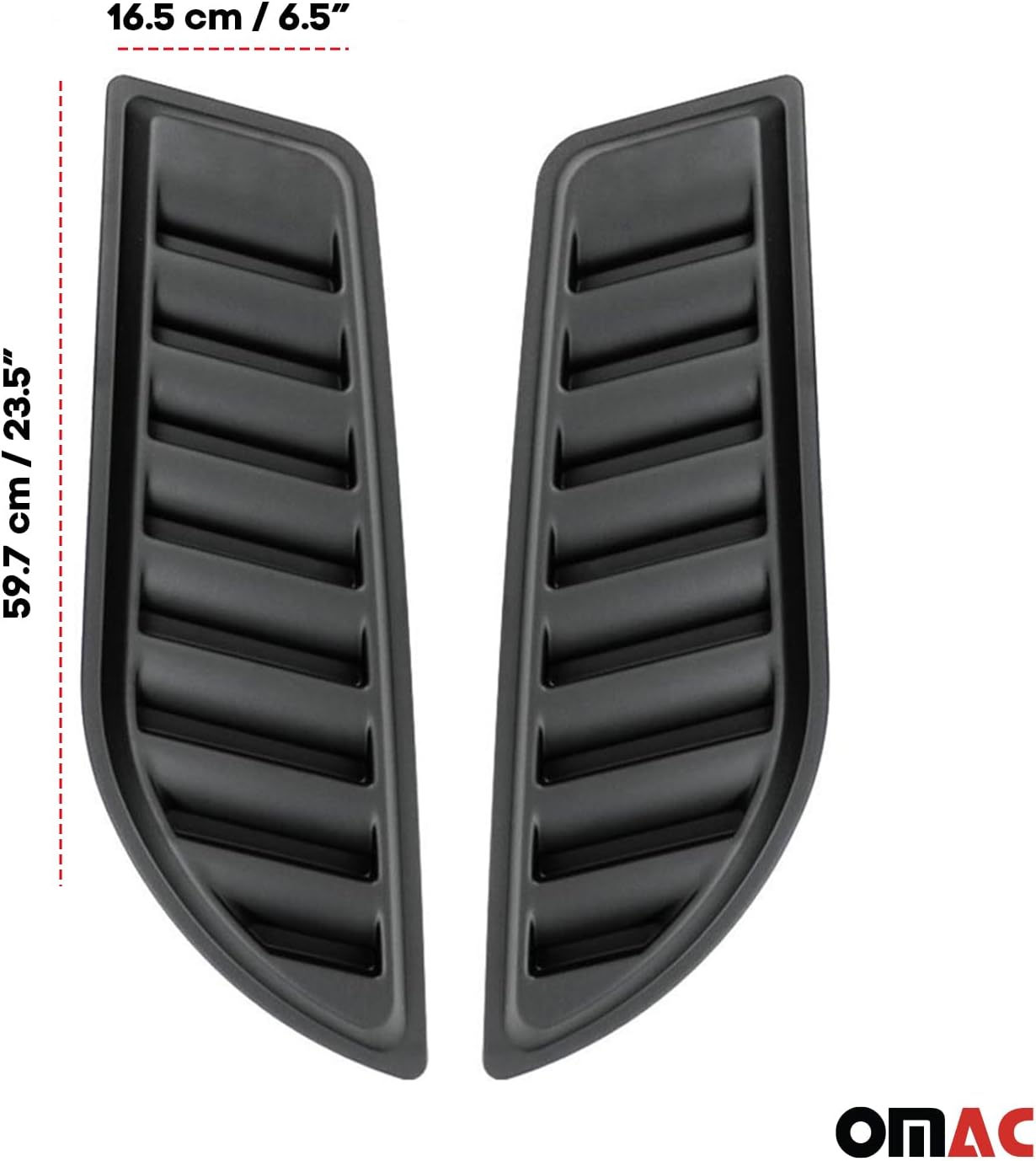 OMAC Cuchara decorativa de capó de entrada de flujo de aire para Chevy Silverado 2017-2019, cubierta de ventilación de capó, 2 piezas, color negro