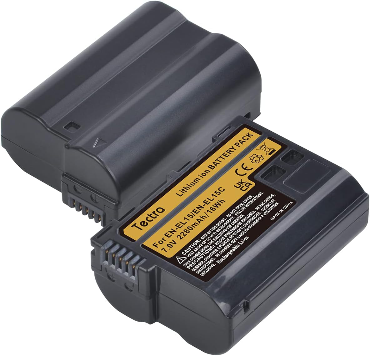 Paquete de 2 baterías EN-EL15C + cargador dual LED para Nikon Z6, Z6 II, Z7, Z7II, D780, D850, D7500, D500, D600, D610, D750, D800, D800E, D810,