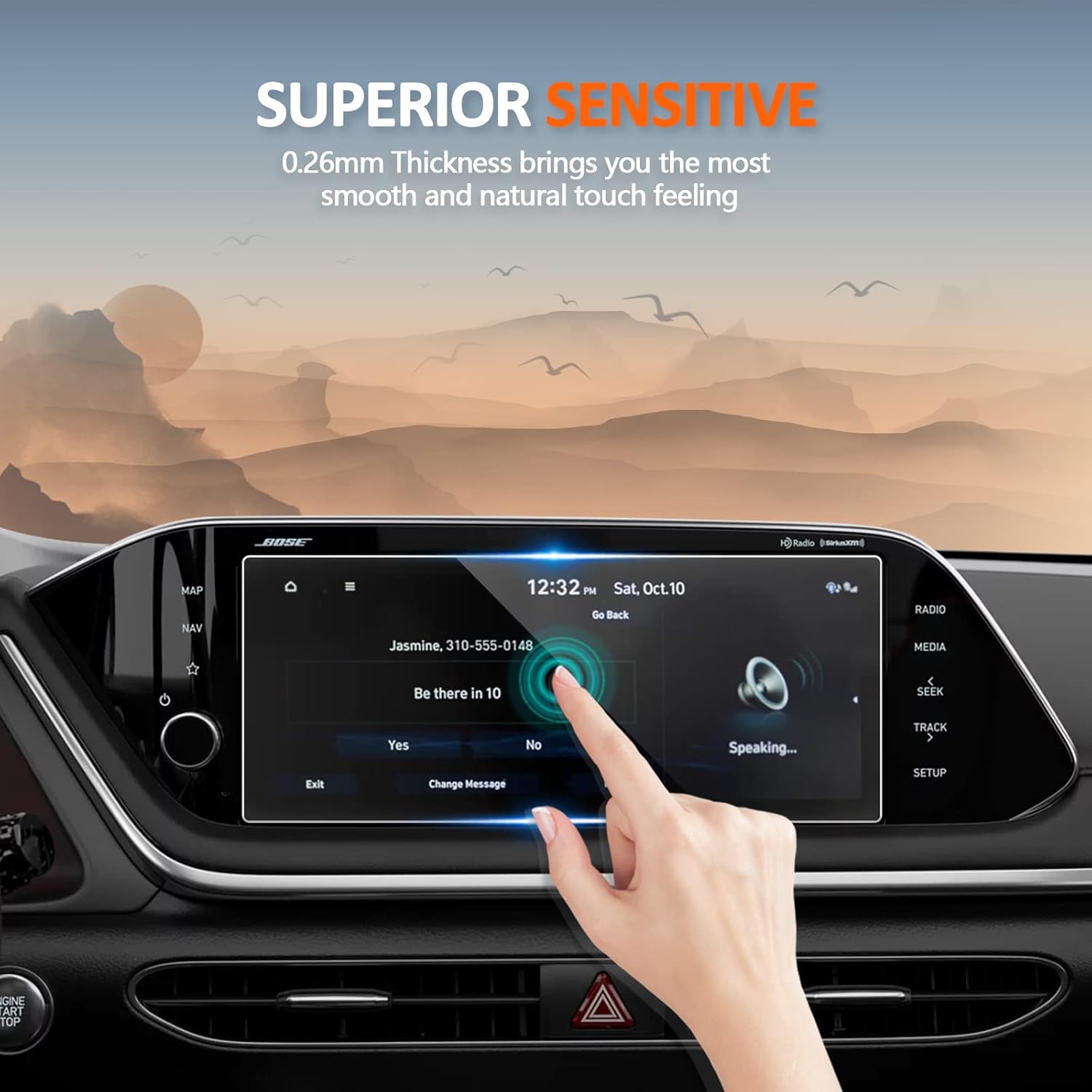 CDEFG Protector de pantalla de vidrio templado para Hyundai Sonata 2020 2021 2022 2023  Palisade 2020-2022 de 10.25 pulgadas