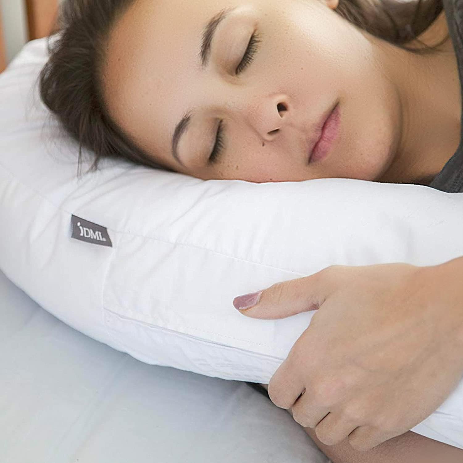 DMI Almohada para dormir de lado y almohada corporal, almohada de embarazo con soporte contorneado para cuello, espalda, cadera, dolor en las