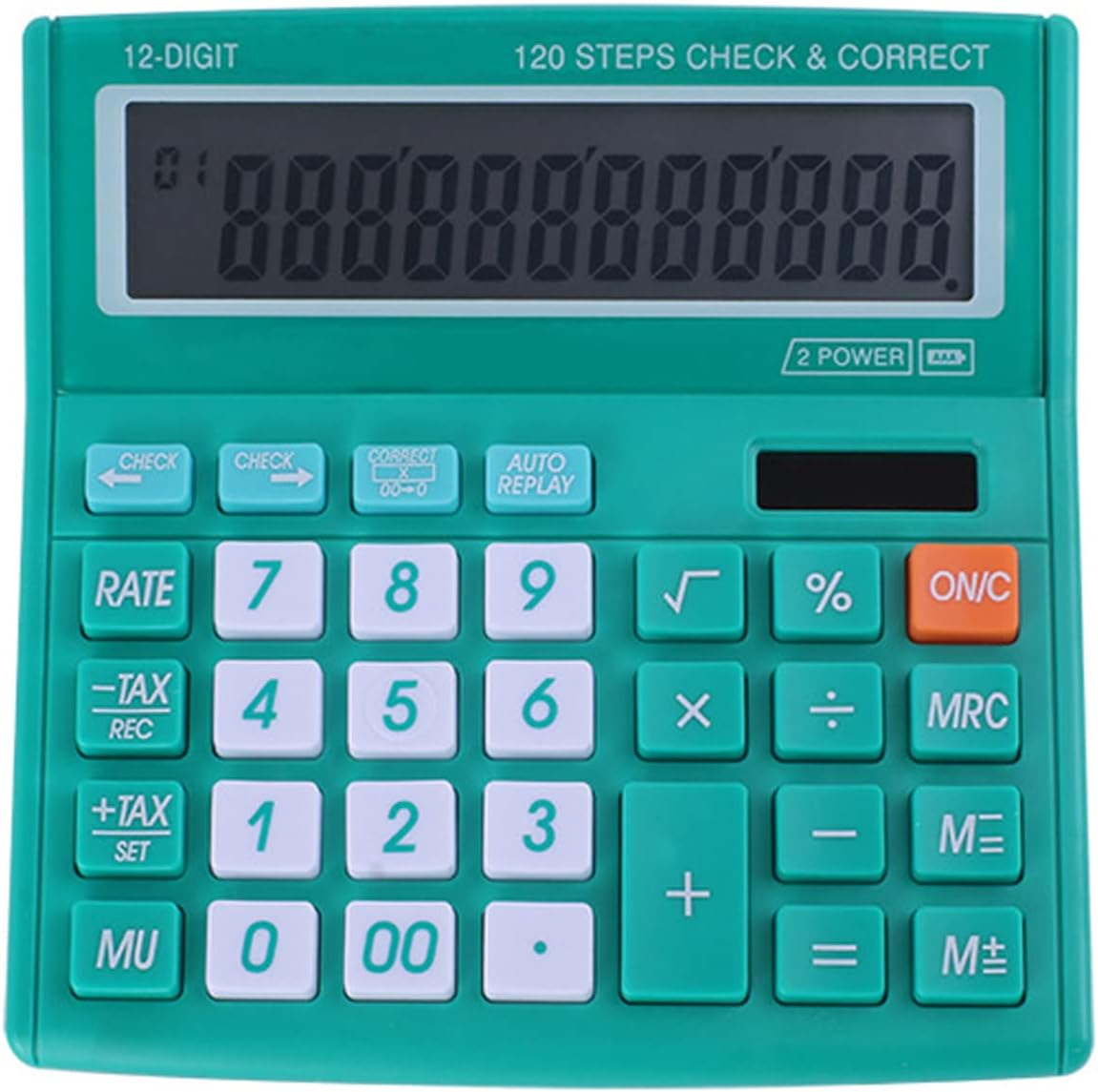 Calculadora de escritorio de oficina de 12 dígitos con energía solar y pantalla LCD HD fácil de leer, botones grandes, para asuntos financieros,