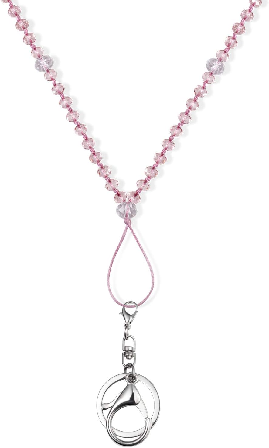 AMUU Collar Mujeres cordón para identificación titular llaves teléfono celular fuerte cuello cordones moda hermosa cadena de cuentas collares