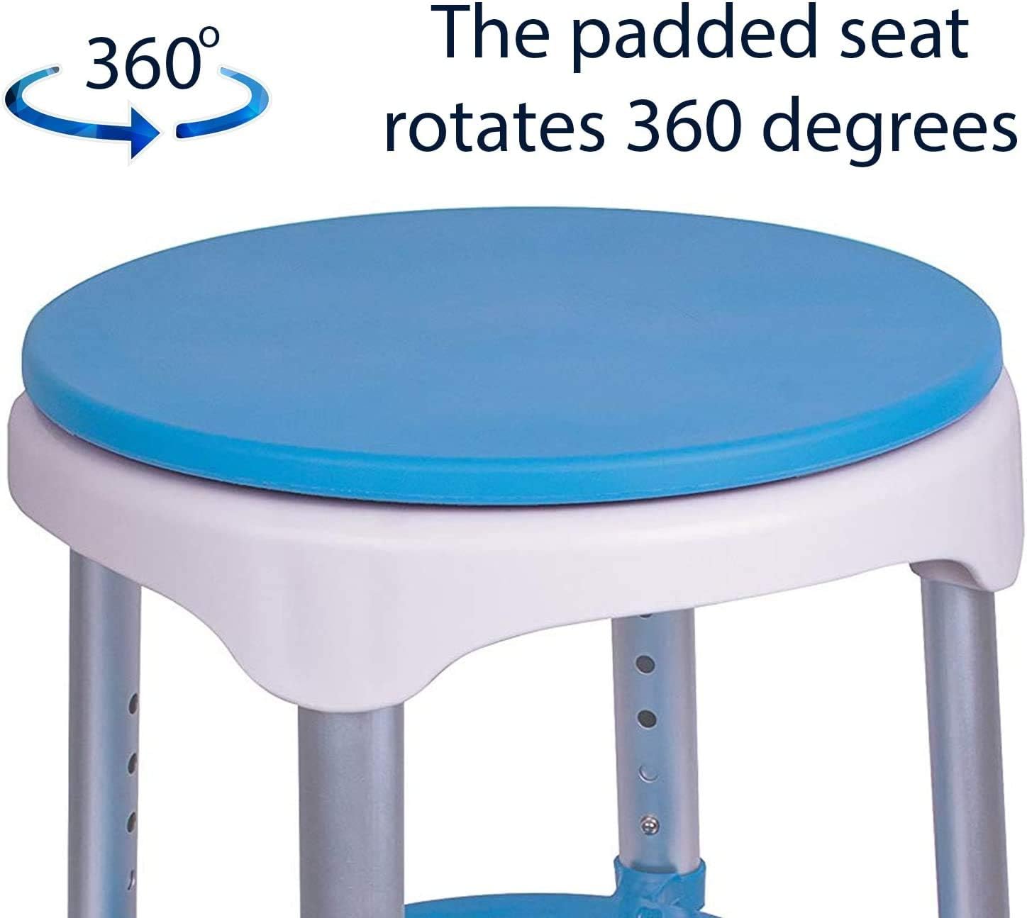 Healthline Taburete de baño redondo, taburete de ducha compacto y banco de 350 libras, taburete de bañera pequeño para ducha, asiento