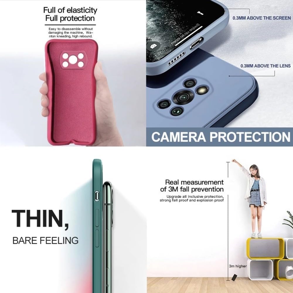 YUMESS Funda de teléfono de silicona líquida para Xiaomi para Redmi Note 10 10C 11 10S 11S 9 Mi 11i 12 10T 11T Poco F3 X3 Pro Lite 5G NE cubierta,