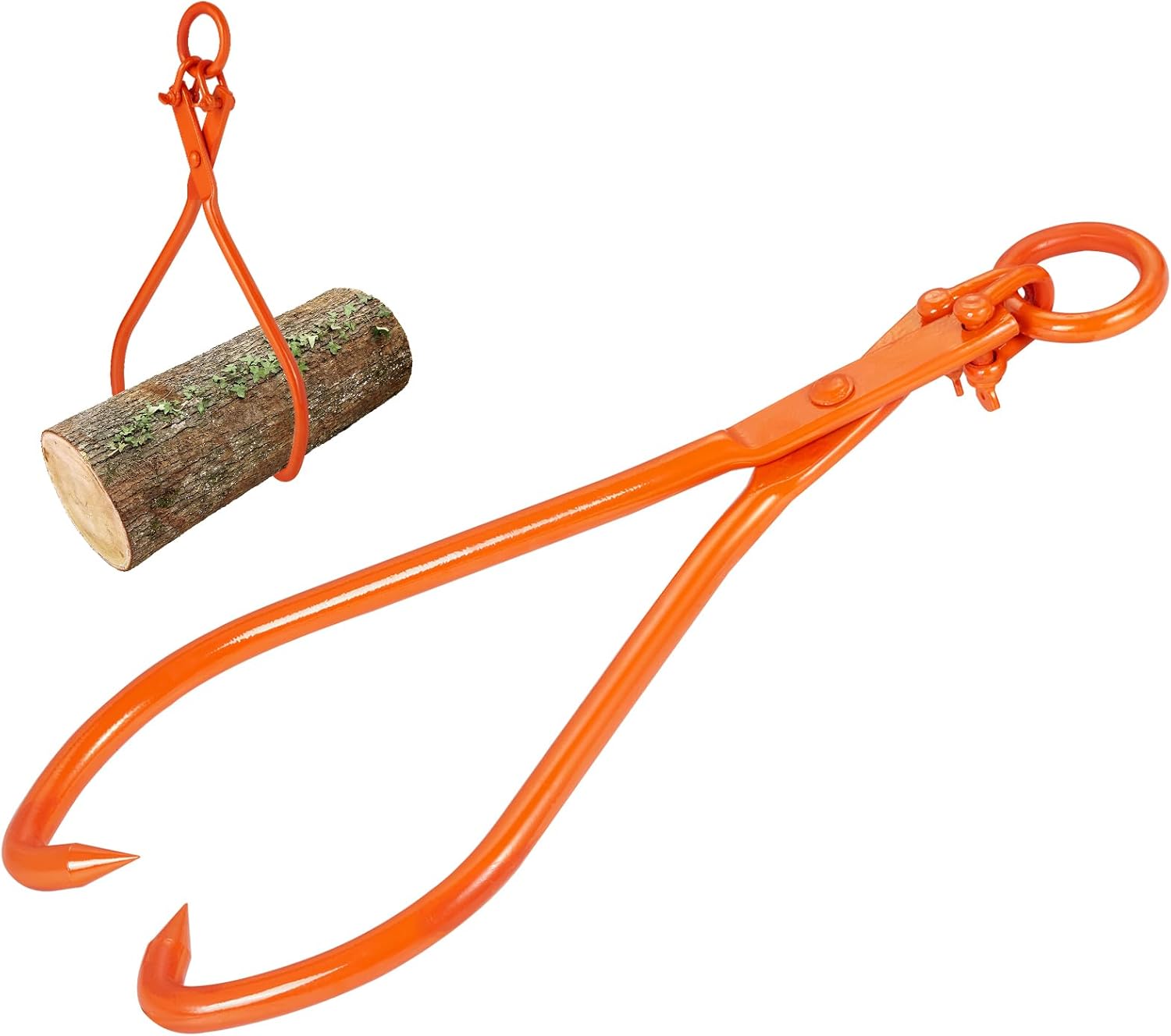 VEVOR Pinzas de deslizamiento de troncos, Pinzas de elevación de troncos de 2 garras de 32 pulgadas, Pinzas de deslizamiento de madera de acero