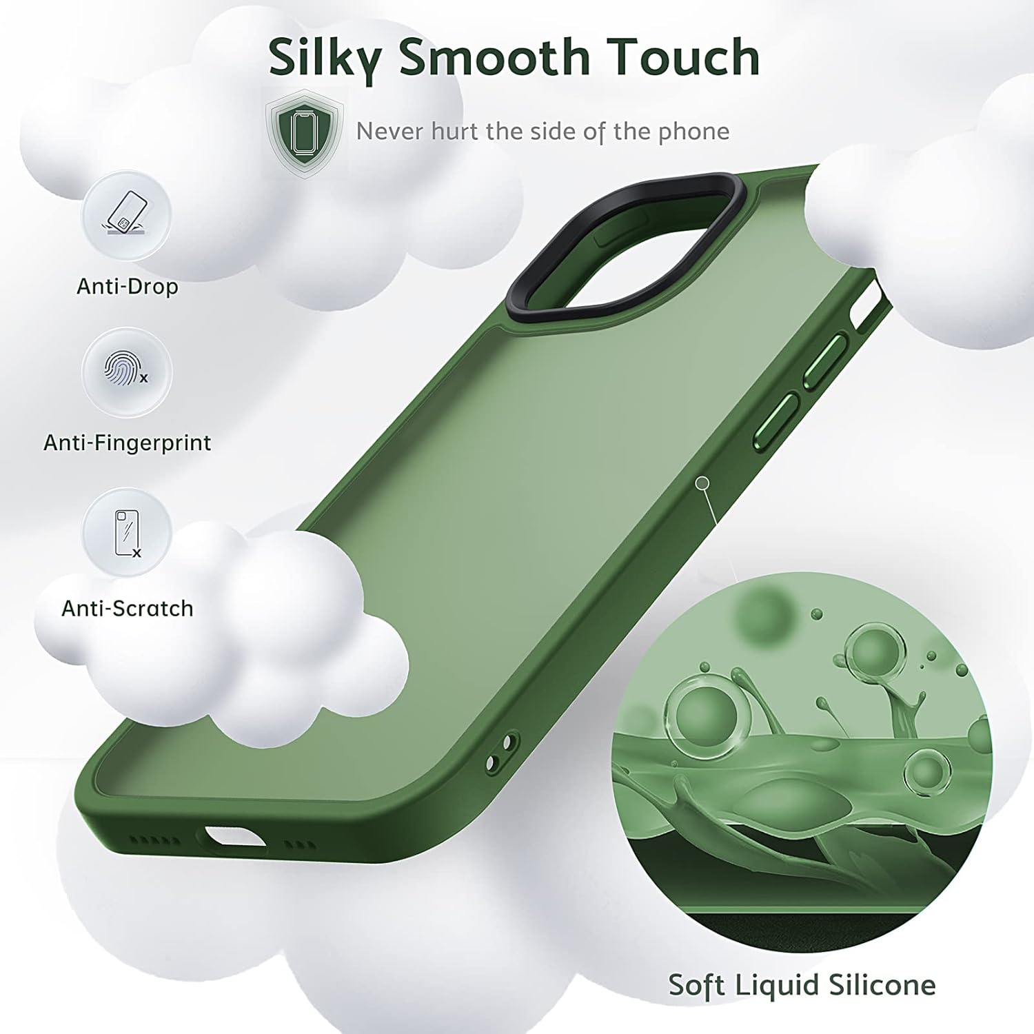 Anqrp Funda diseñada para iPhone 11 Pro Max, compatible con carga inalámbrica Funda delgada de silicona suave antiarañazos para iPhone 11 Pro Max de