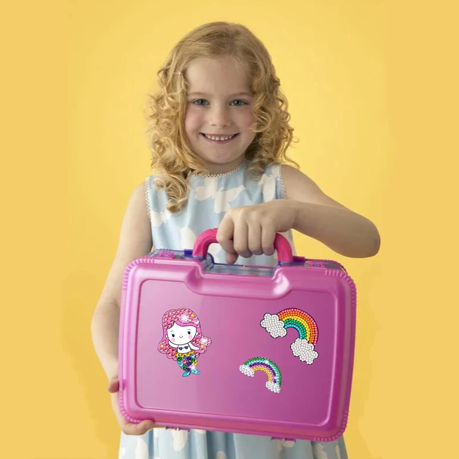 Fadgesy Kits de calcomanías de pintura de diamantes 5D para artes infantiles, kits de pintura por números, adecuación, arte y manualidades para