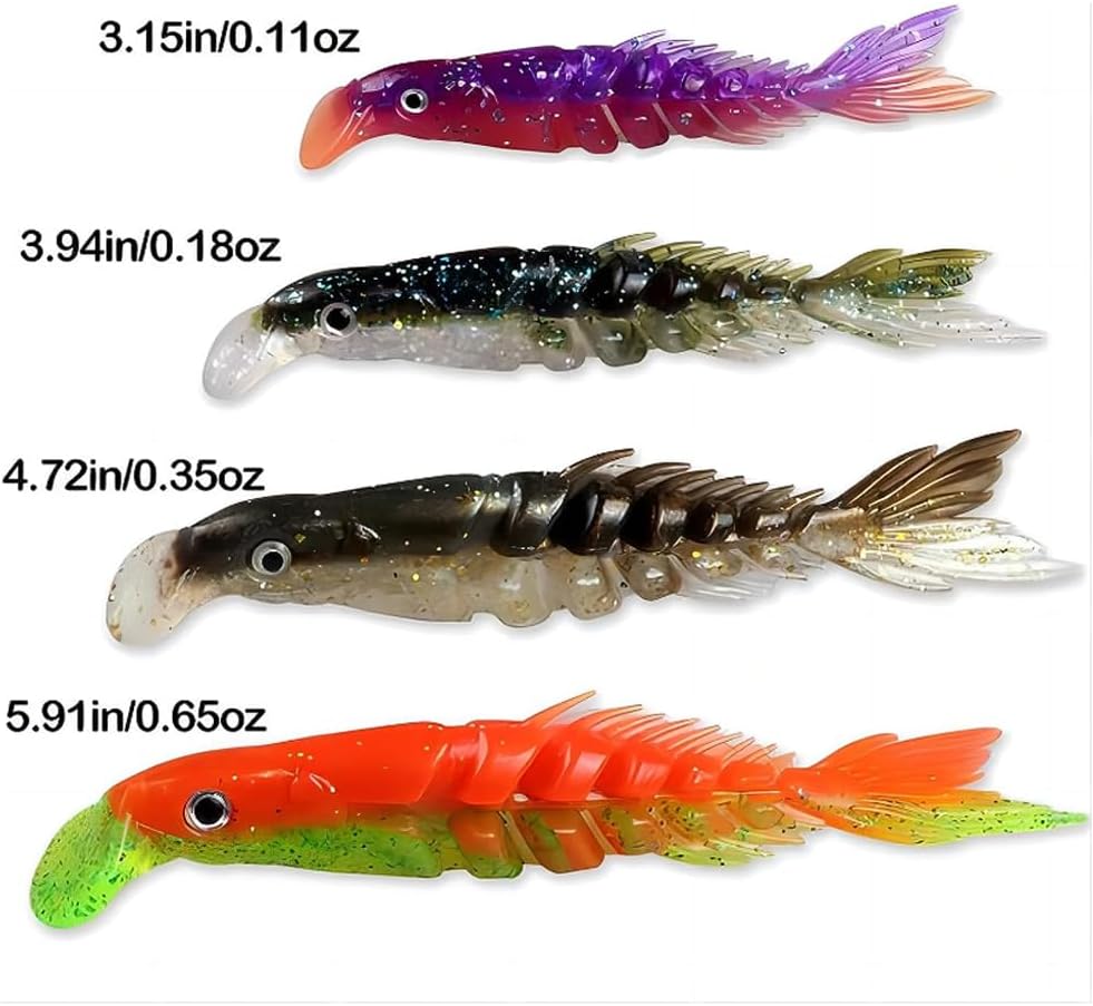 Señuelos suaves de varios segmentos, juego de señuelos de pesca multiarticulados, señuelos de pesca biónicos suaves, señuelo de pesca realista