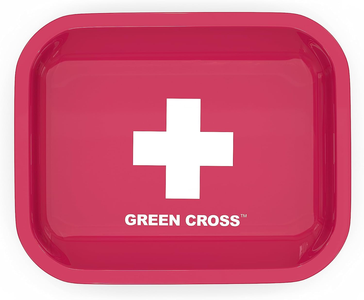 GREEN CROSS Bandeja rodante rosa, bandeja de servir pequeña bandeja de metal para cocina, bordes curvos, superficie lisa, ideal para el hogar y