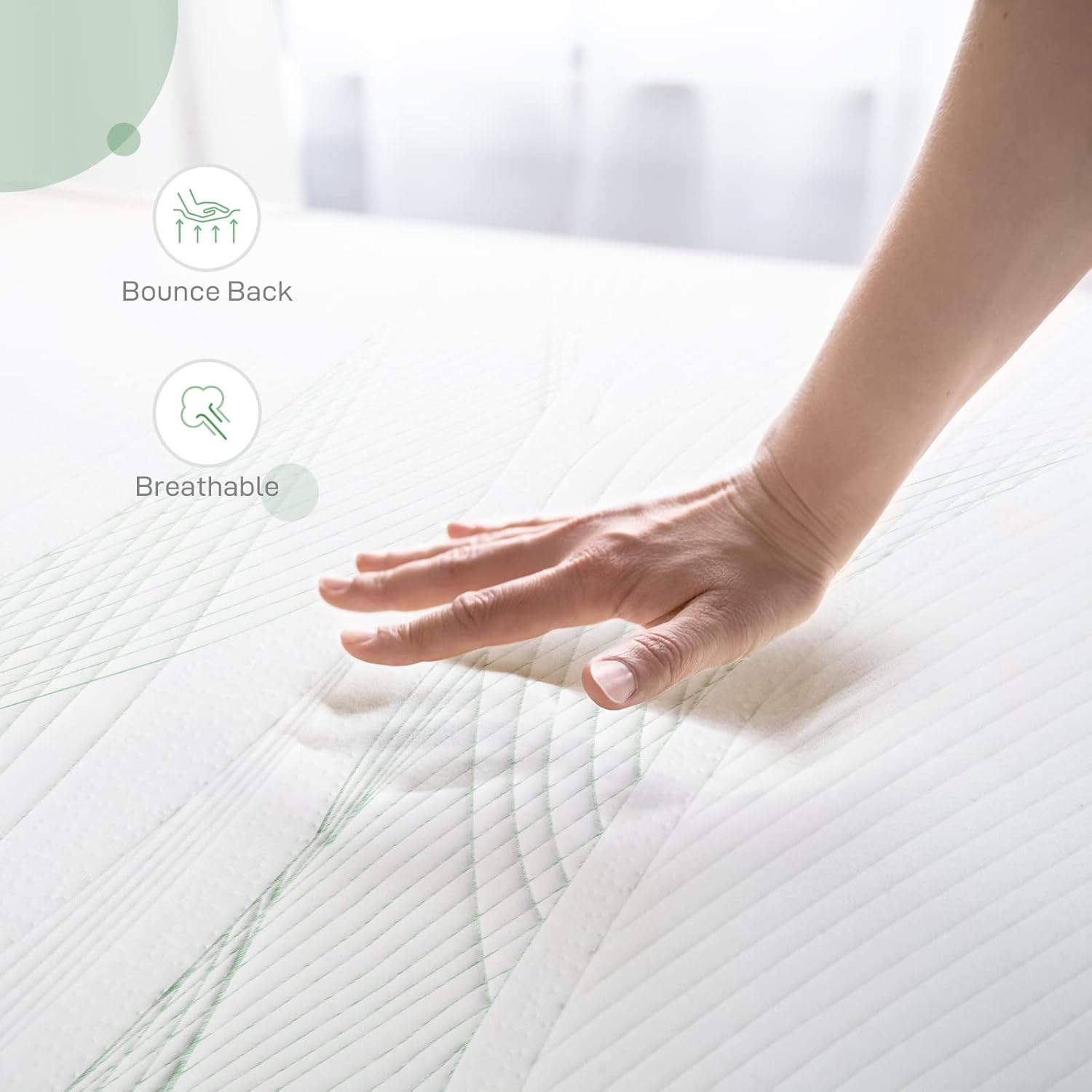 Novilla Colchón individual XL, colchón de espuma viscoelástica de gel de 10 pulgadas para un sueño fresco, alivio de la presión, colchón en una