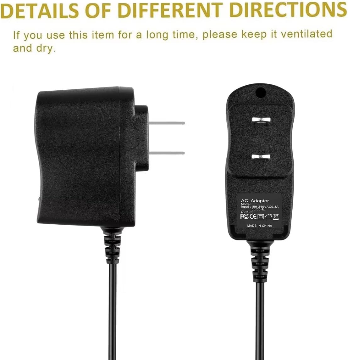 Adaptador de repuesto ACDC para First Alert DW-700 D-520 Sistema de grabación de seguridad inalámbrico digital para interiorexterior, cable de