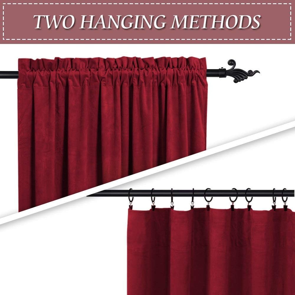 RYB HOME Cortinas de terciopelo rojo de 84 pulgadas, cortinas súper suaves para oscurecer la habitación, cortinas con aislamiento térmico, paneles