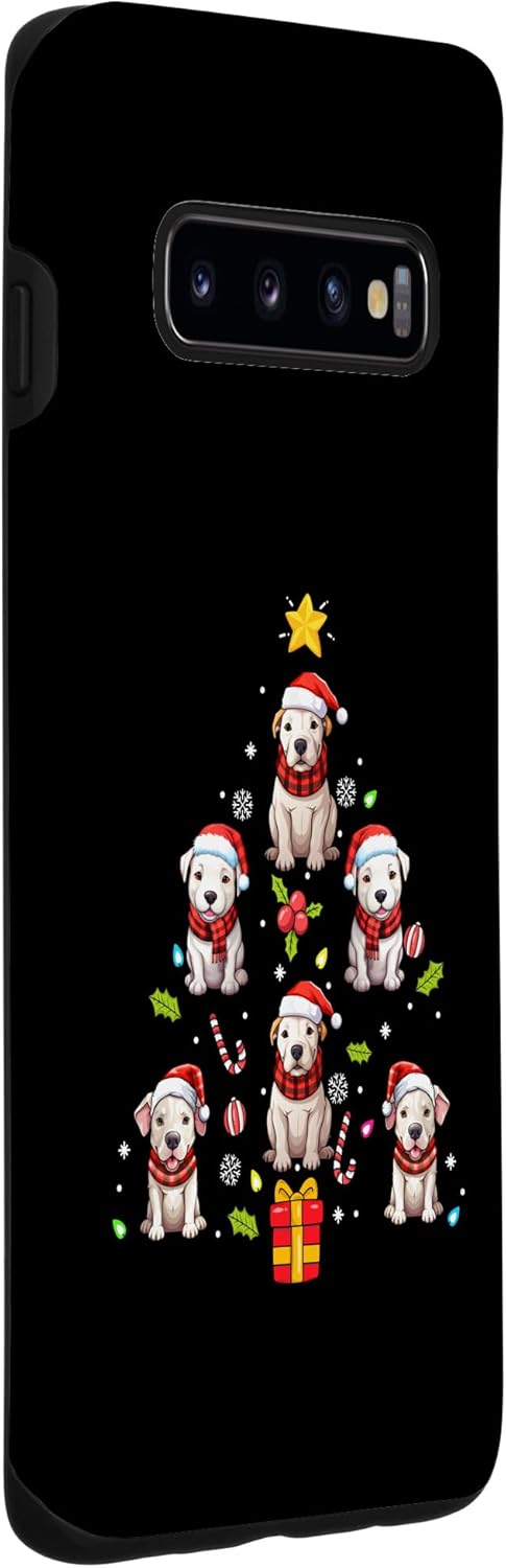 Galaxy S10 Dogo Argentino Merry Christmas Tree Dog Ornament Case
