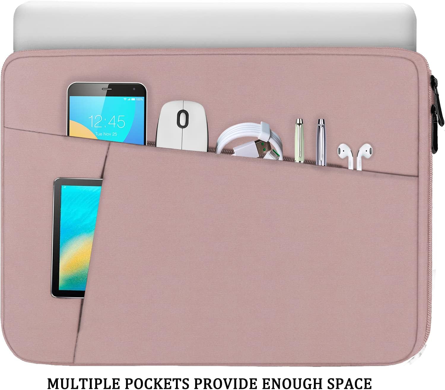 Funda para laptop de 15.6 pulgadas, duradera, a prueba de golpes, funda protectora de transporte para computadora con bolsillo frontal, maletín para