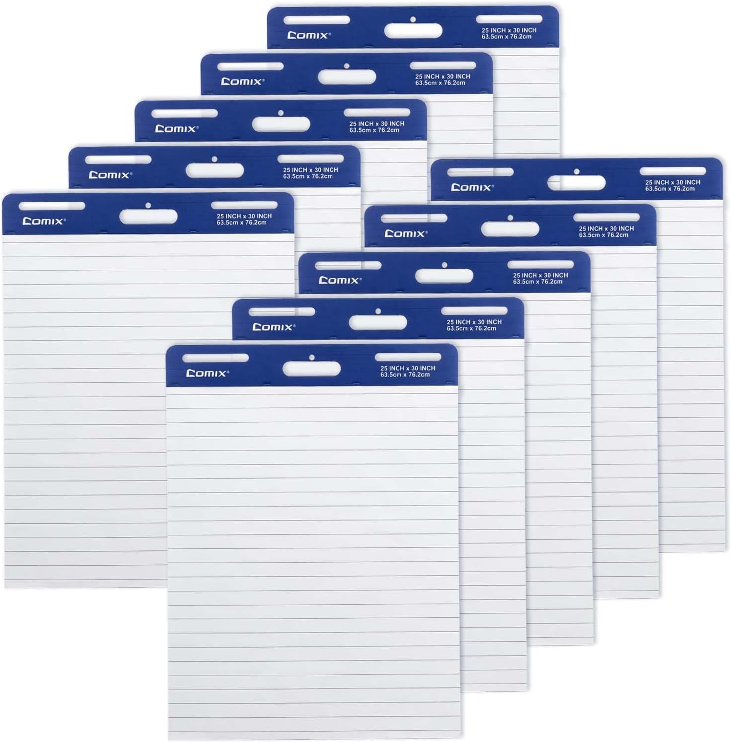 Comix Almohadilla de caballete adhesivo forrada, papel de 25 x 30 pulgadas para profesores, papel de caballete autoadhesivo grande, 30 hojasbloc, 10