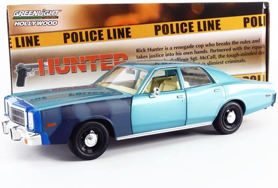 1977 Plymouth Fury Unrestored Turquoise Metallic (Sargento Rick Hunter’s) Hunter (1984-1991) Serie de TV 124 Modelo de automóvil fundido a presión