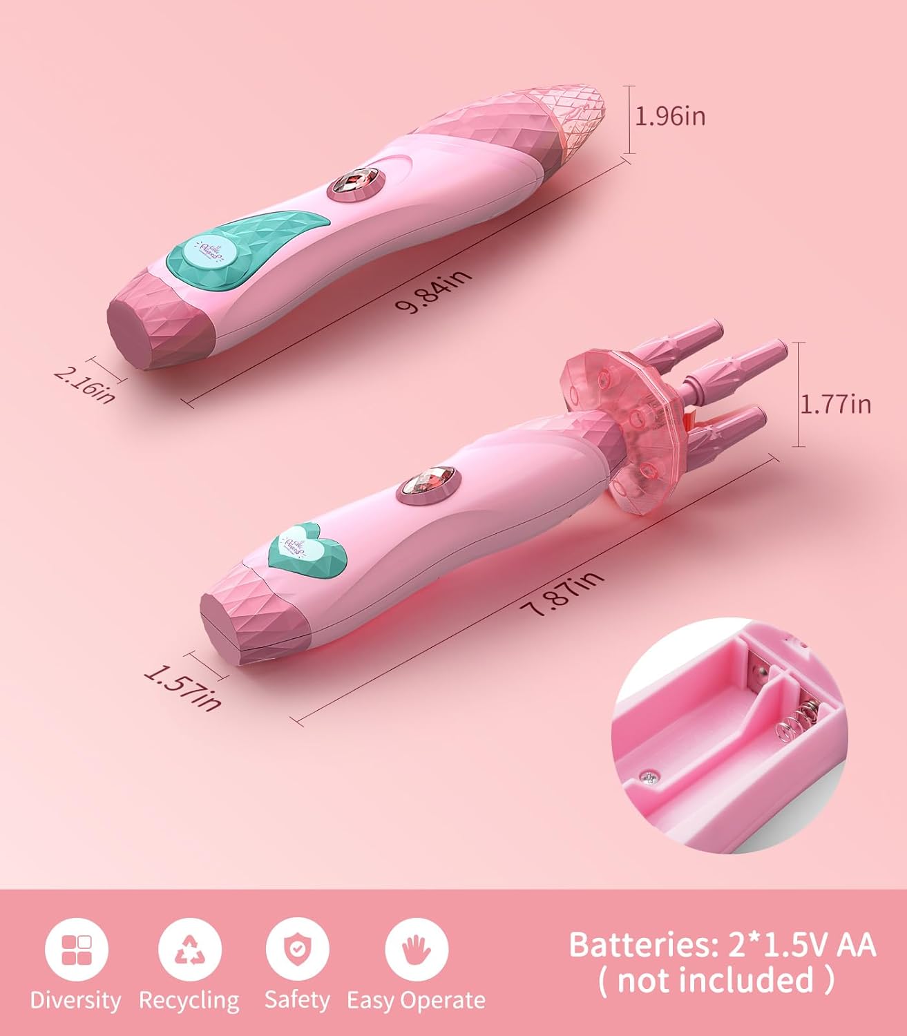 Geyiie Juguetes de peluquería para niños, kit de maquillaje para niñas con cuentas para trenzas de cabello, juguetes de princesa, herramientas de