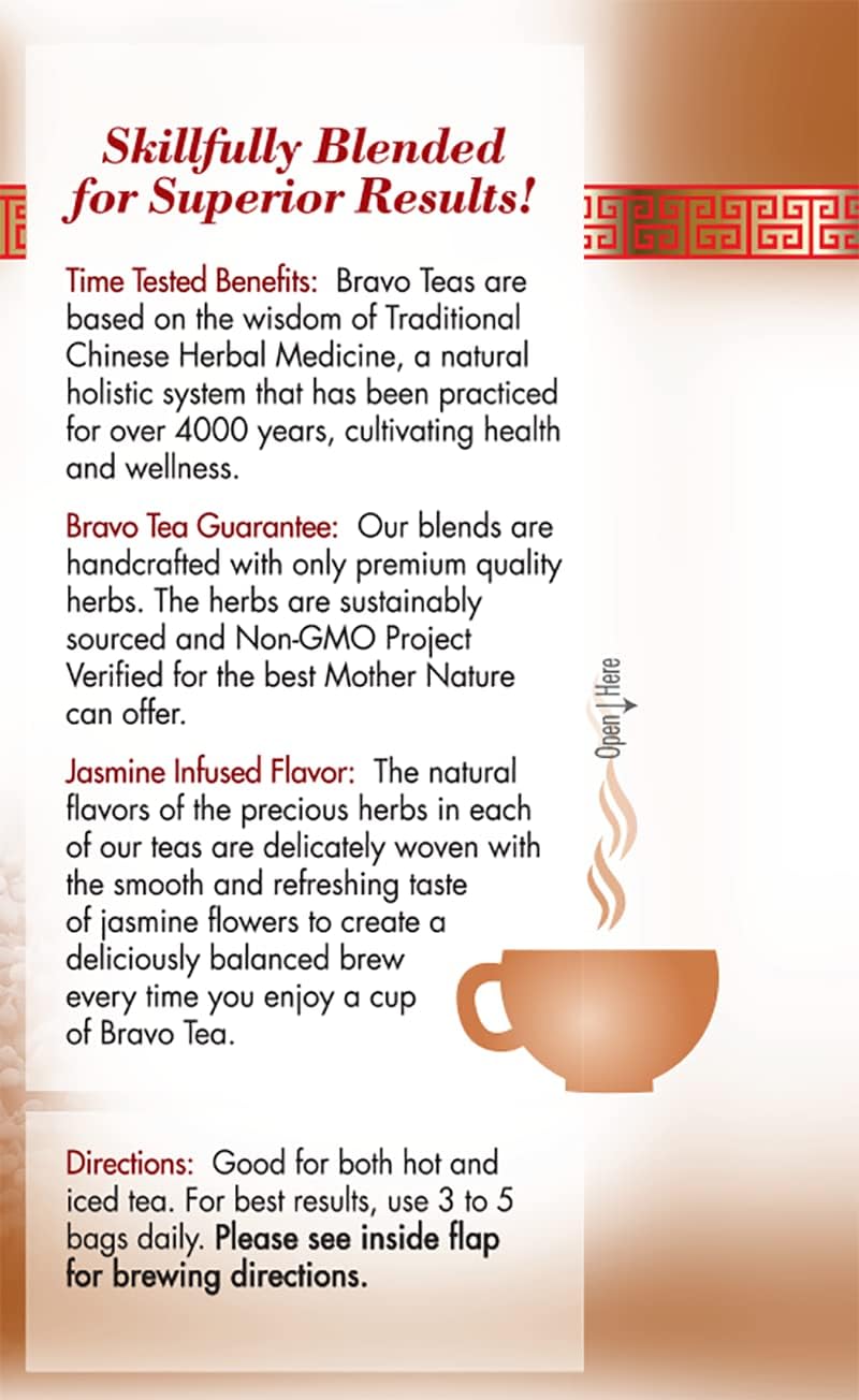 Bravo Tea Té de hierbas para el crecimiento del cabello, sin cafeína, 20 bolsas de té
