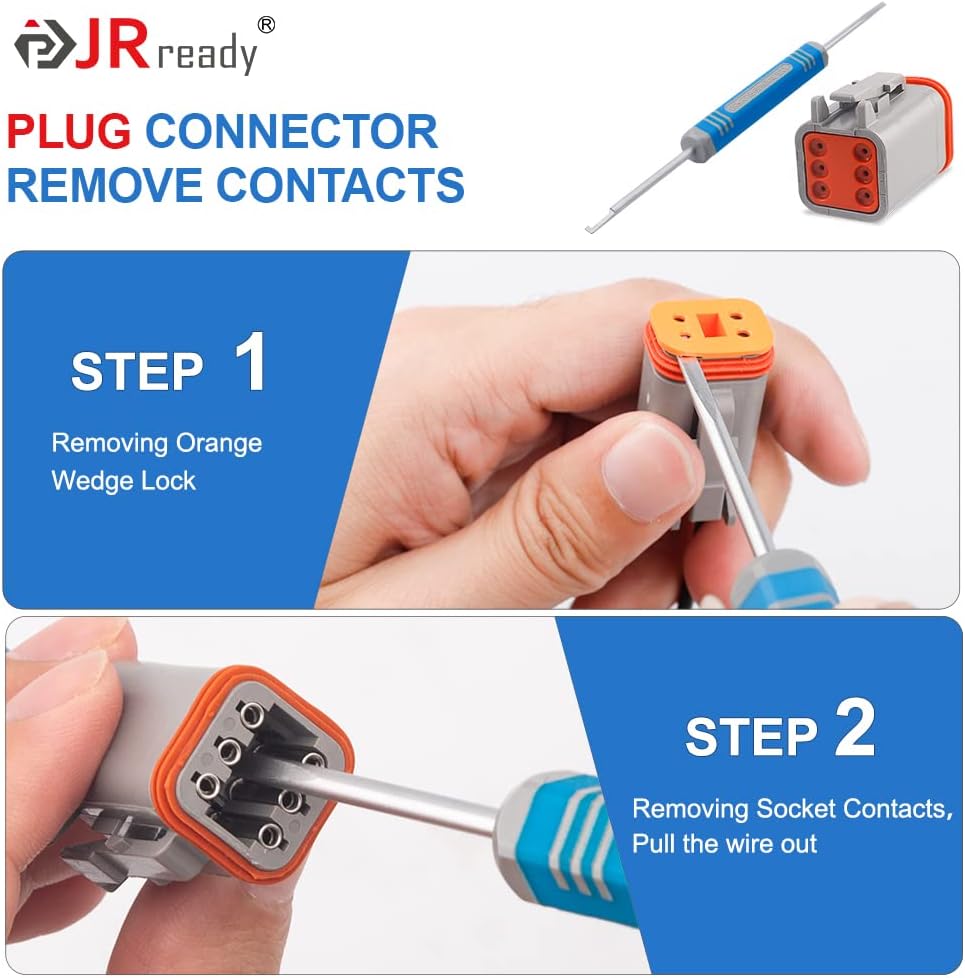 JRready DRK-RT1B Deutsch Herramienta de extracción de pasadores, herramienta de extracción de contactoWedgelock de clavija, adecuada para conectores