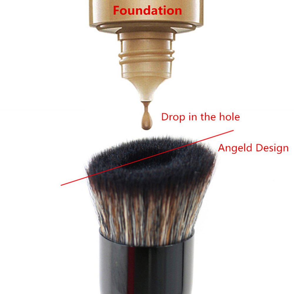 Vela.Yue Cepillo líquido para base de maquillaje para un aspecto natural impecable  Aplicador de maquillaje en ángulo para perfeccionar la crema