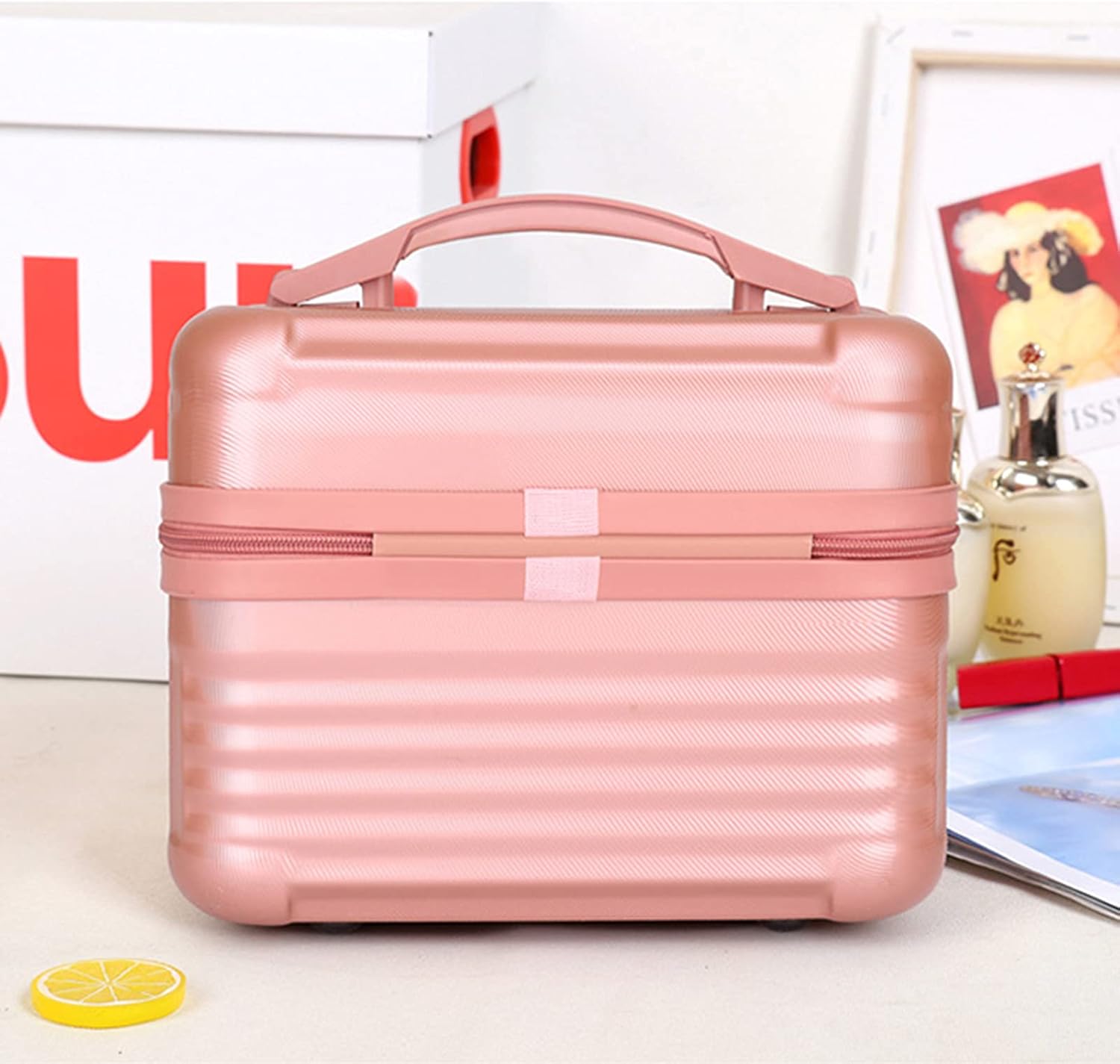Estuche de cosméticos portátil de gran capacidad, caja de tren, bolsa de almacenamiento de cosméticos, bolsa de maquillaje con organizador de