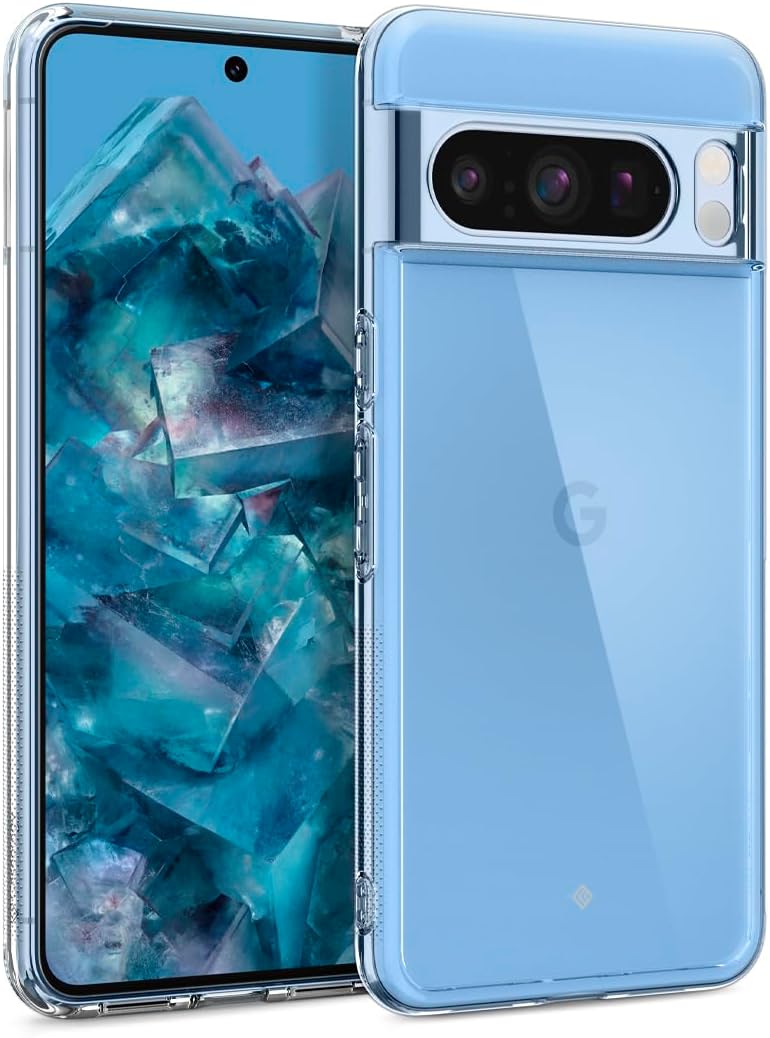 Caseology Capella – Funda transparente compatible con Google Pixel 8 Pro 5G prueba de caídas de grado militar (2023), transparente
