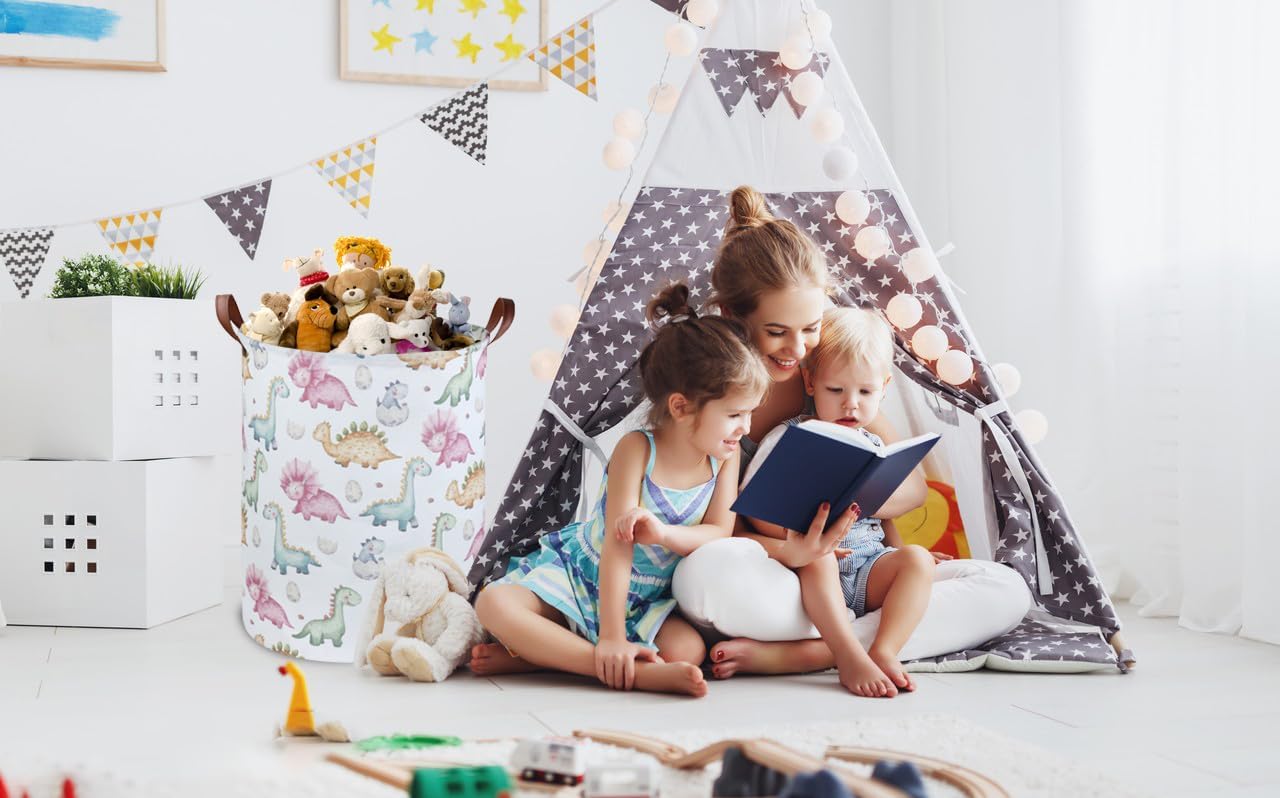 Cesta de lavandería de dinosaurio para niños, cesta de lavandería de dinosaurio para decoración de habitación de niños, canasta de bebé, canasta de