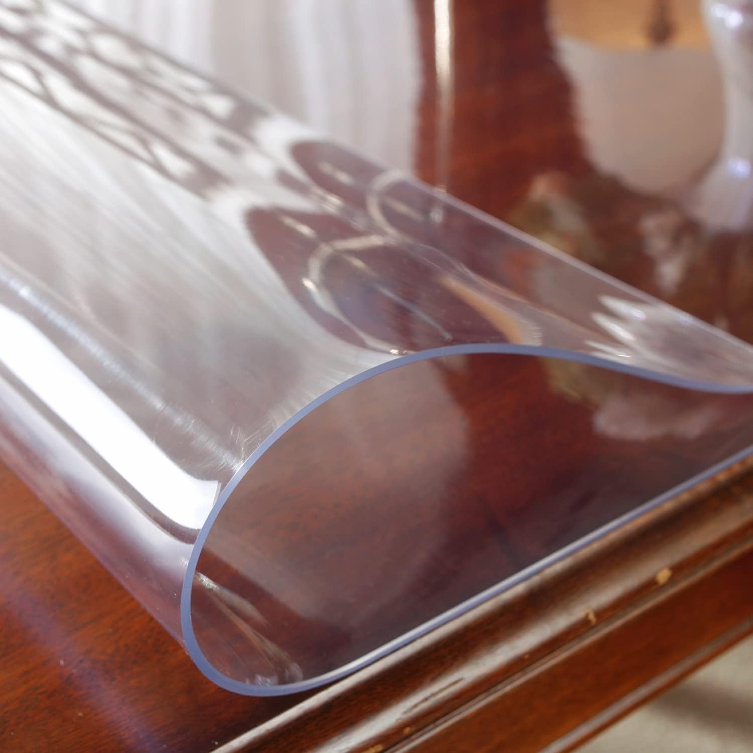 OstepDecor – Protector transparente de mesa de 564de pulgada de grosor, 54 x 54pulgadas, cubremesa de plástico, tapete de cloruro de polivinilo para