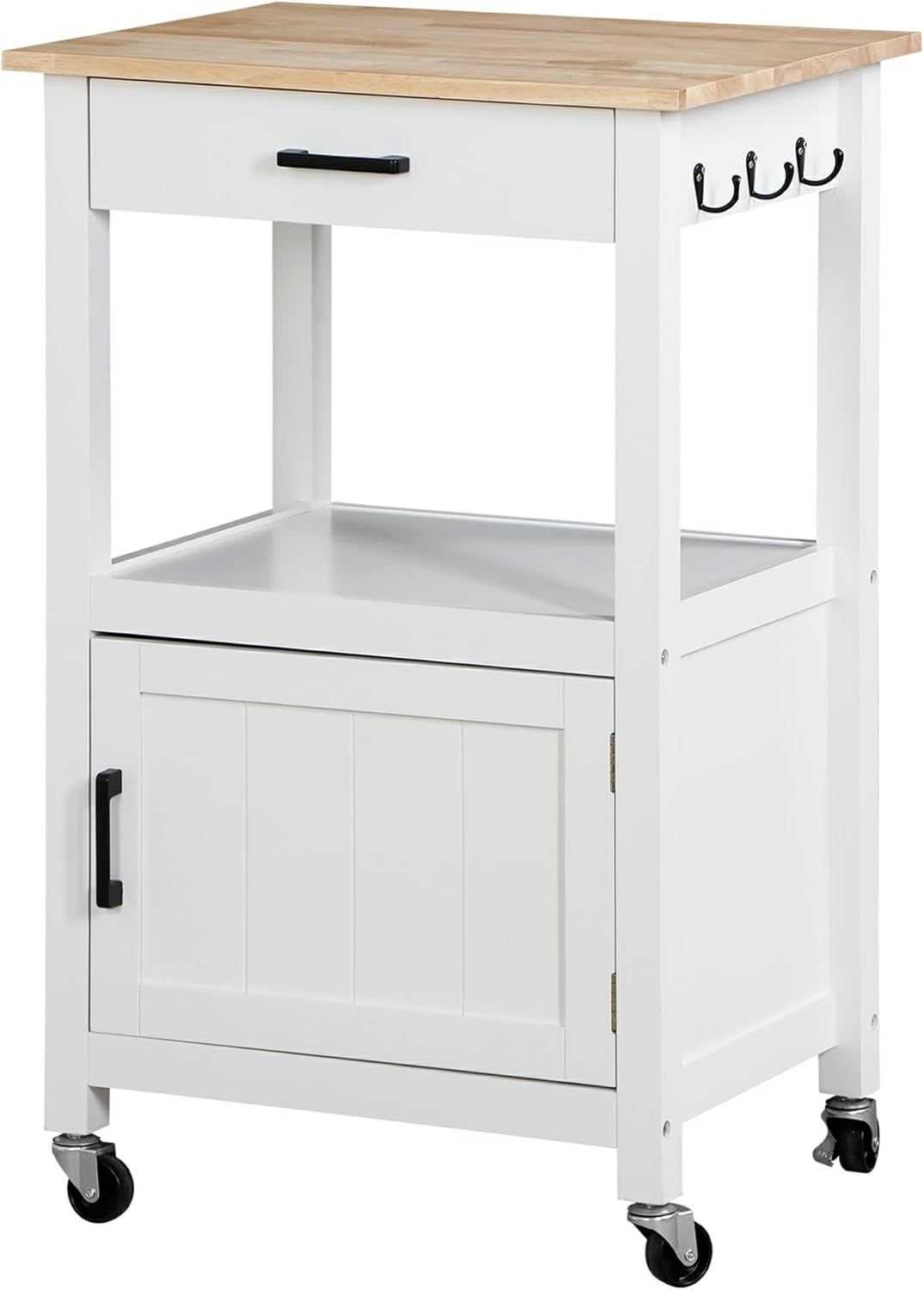 Nova Microdermabrasion Isla de cocina rodante con gabinete de una sola puerta, carrito de cocina con ruedas giratorias con estante de